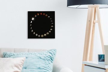 OneMillionCanvasses® Leinwandbild Mond - Schwarz - Nacht, (1 St), Leinwand Bilder für Wohnzimmer Schlafzimmer