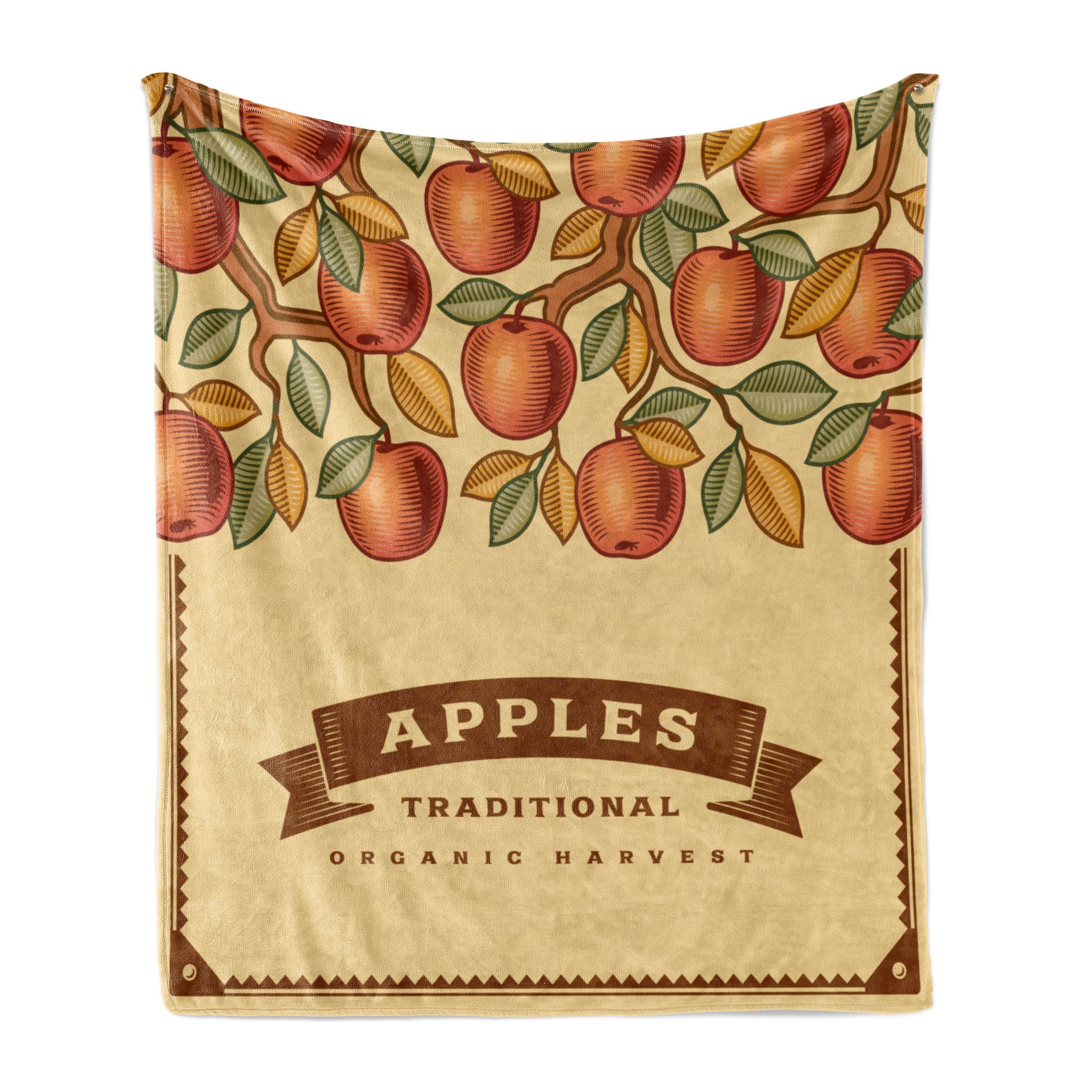 Wohndecke Gemütlicher Plüsch für Außenbereich, und Innen- Apfelernte Vintage den Obst Abakuhaus