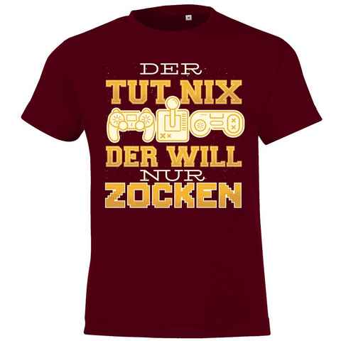 Youth Designz T-Shirt "Der Tut Nix, Der Will Nur Zocken" Kinder Shirt mit trendigem Frontprint