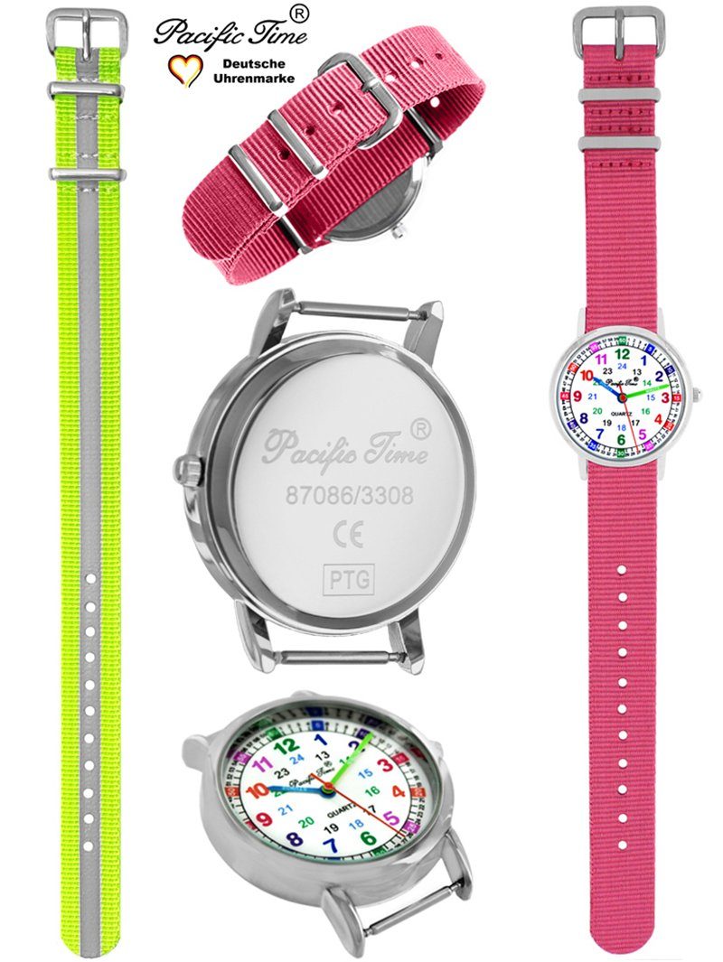 Pacific Time Quarzuhr Set Kinder Armbanduhr Lernuhr Wechselarmband, Mix und Match Design - Gratis Versand