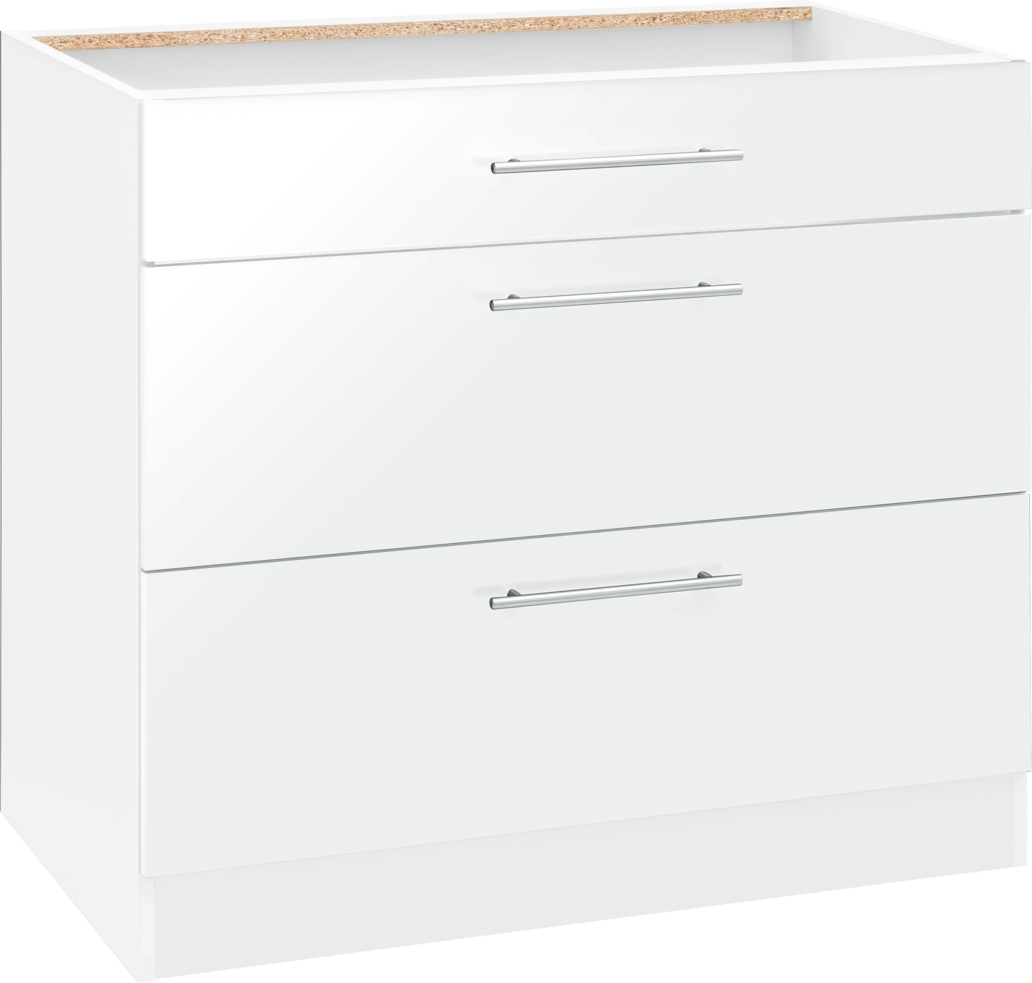 wiho Küchen Unterschrank Cali 90 cm breit, mit 2 großen Auszügen ohne Arbei günstig online kaufen