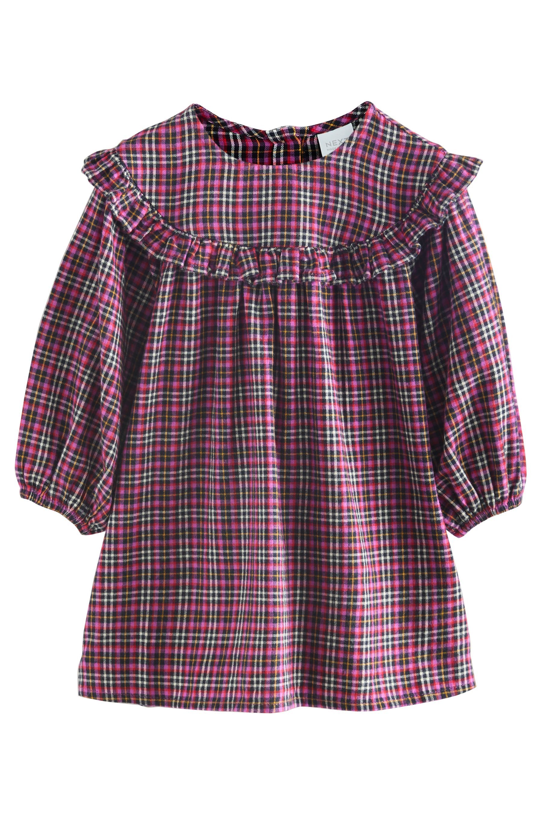 Next Blusenkleid Langärmeliges Kleid mit Rüschen günstig online kaufen