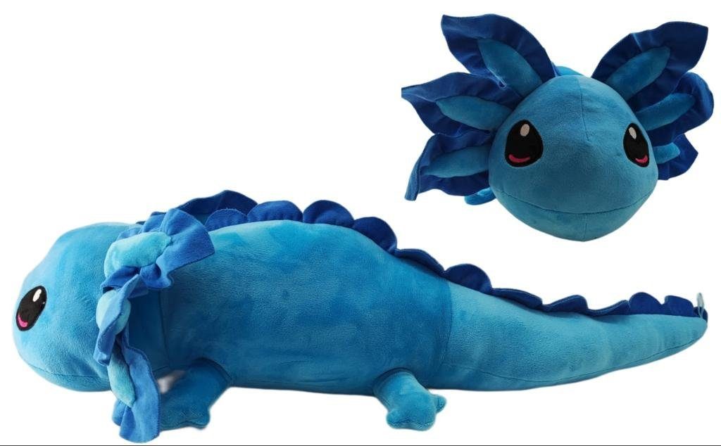 soma Kuscheltier Axolotl Kuscheltier Echse Molch Figur Plüsch XL 68 cm Püsch blau (1-St), Axolotl Plüschtier Molch Kuscheltier Figur Plüschtier Wassertier