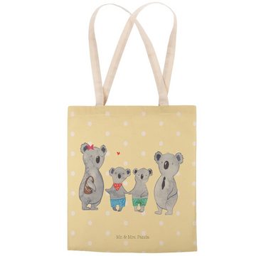 Mr. & Mrs. Panda Tragetasche Koala Familie zwei - Gelb Pastell - Geschenk, Koalafamilie, Papa, Sho (1-tlg), Praktisch & Umweltfreundlich
