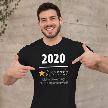 MoonWorks Print-Shirt Herren T-Shirt 2020 nicht empfehlenswert! meine Bewertung 1 Stern Fun-Shirt Spruch lustig Moonworks® mit Print