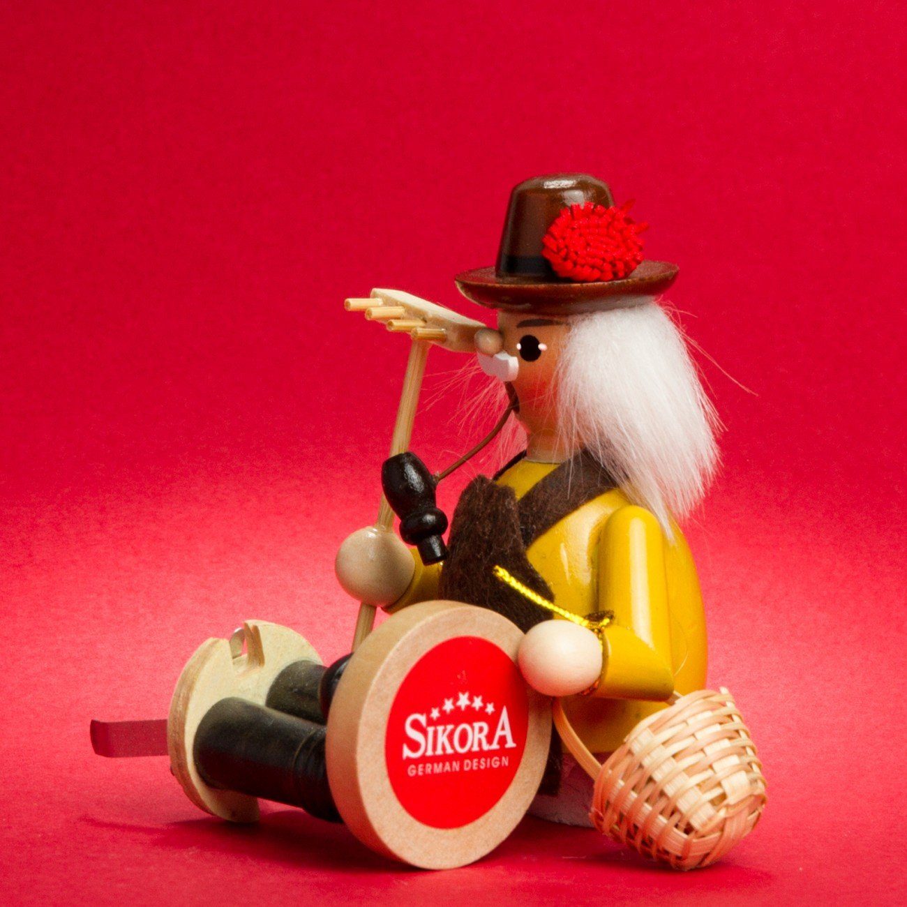 SIKORA gelb - SIKORA RM-C Motive verschiedene Räuchermännchen C04 aus Weihnachtsfigur Holz Gärtner