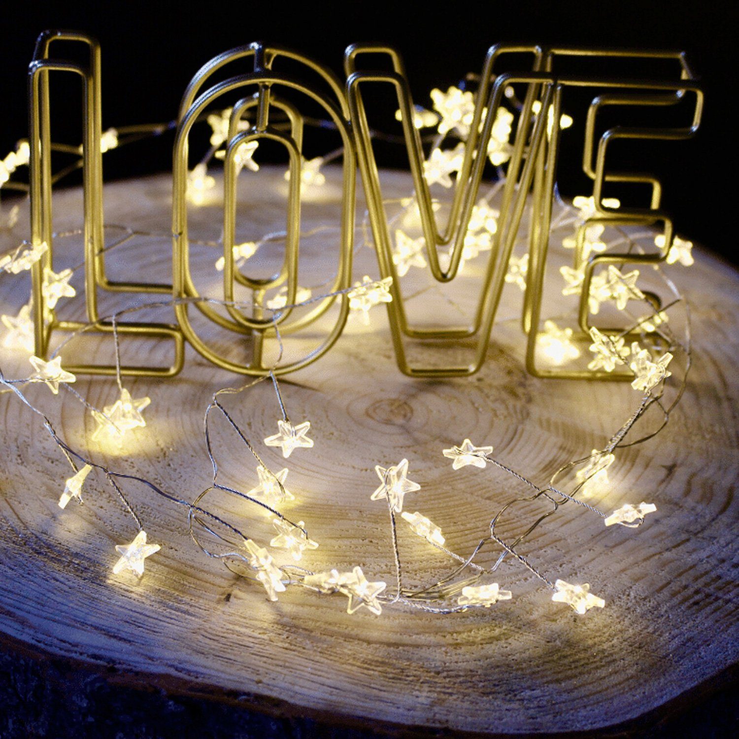 STAR TRADING LED-Lichterkette Draht Sterne 72 Tautropfen LED Weihnachtsdeko 2m Batterie, 72-flammig
