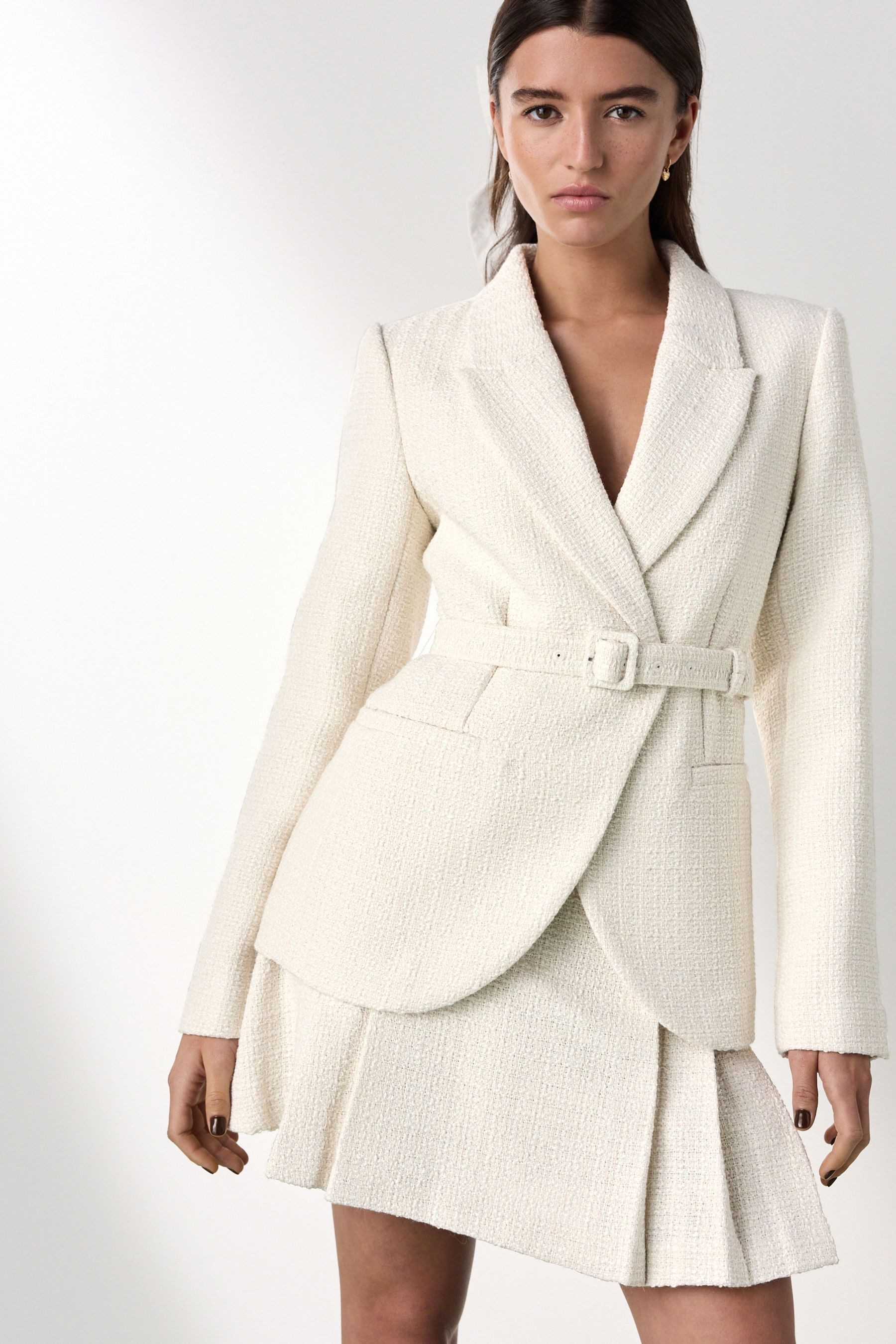 Next Jackenblazer Tabitha Simmons X Next Bouclé-Blazer mit Gürtel (1-tlg)
