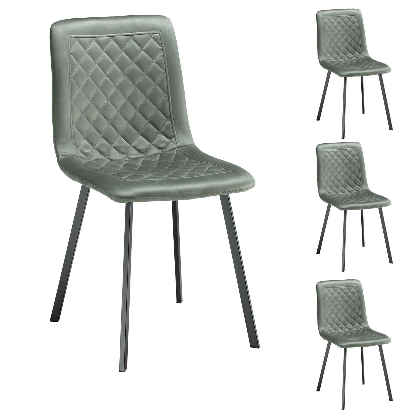 Esszimmerstuhl Metallgestell CARO-Möbel grün Esszimmerstuhl 4-Fuß-Stuhl Wabe St), 4er-Set (4 Küchenstuhl