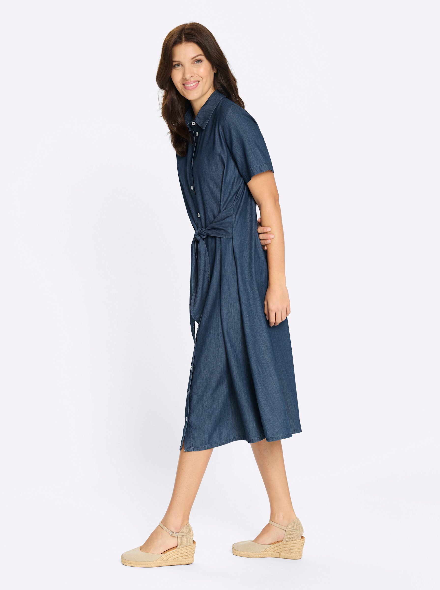 Sieh an! Etuikleid Jeans-Kleid Kurzarm
