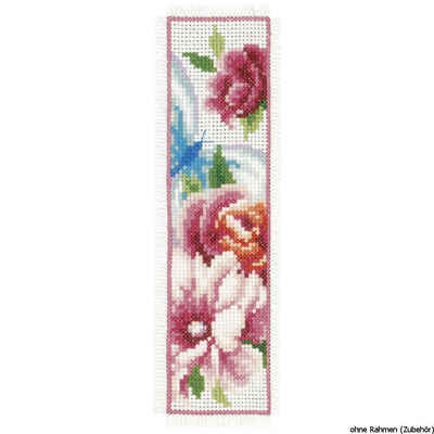 Vervaco Kreativset Vervaco Lesezeichen "Blumen & Schmetterlinge", (embroidery kit by Marussia)