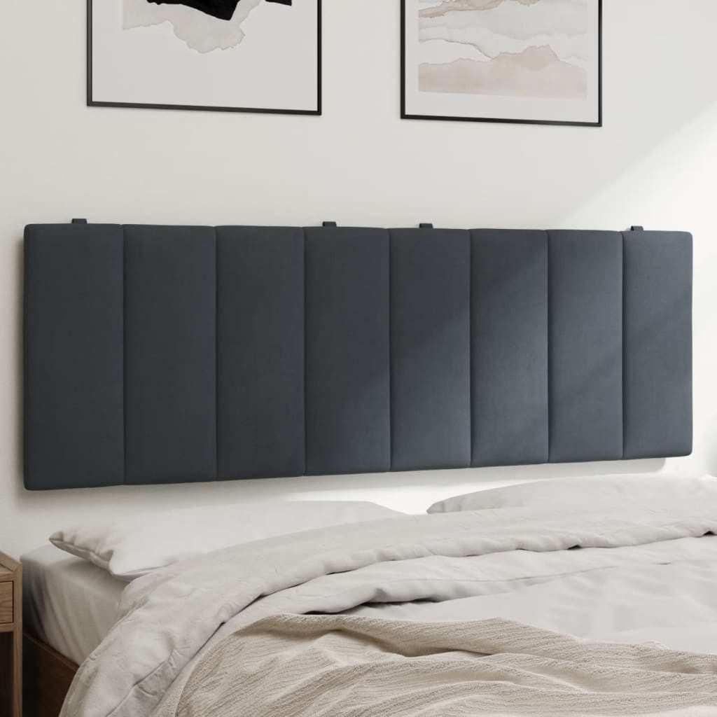 vidaXL Kopfteil, Bett Kopfteil-Kissen Dunkelgrau 140 cm Samt günstig online kaufen