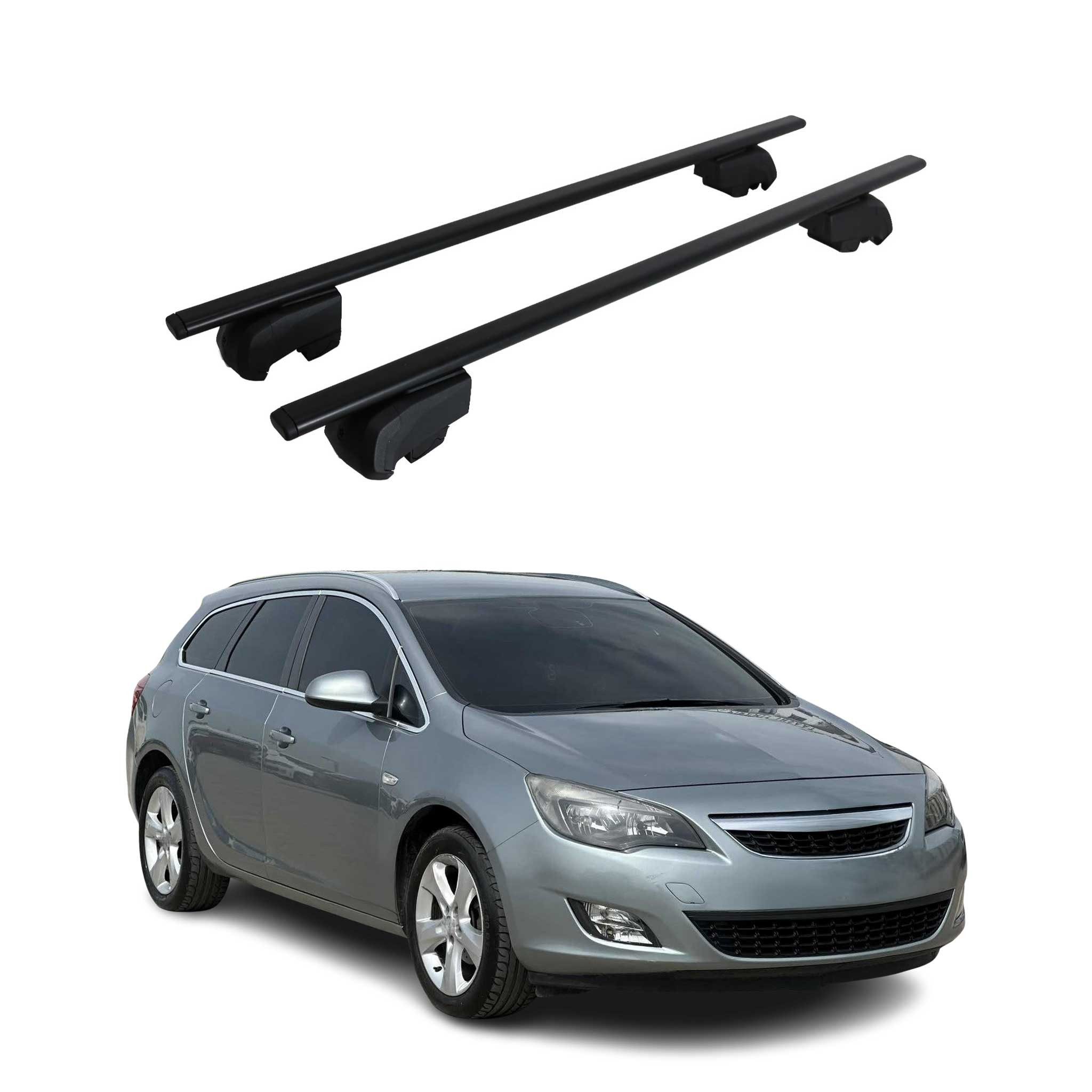OMAC Dachträger für Opel Astra J Sportstourer Kombi Stahl Gepäckträger Schwarz (2-St), Wasserbeständig,Abnehmbar,Multifunktional,Leichtgewichtig