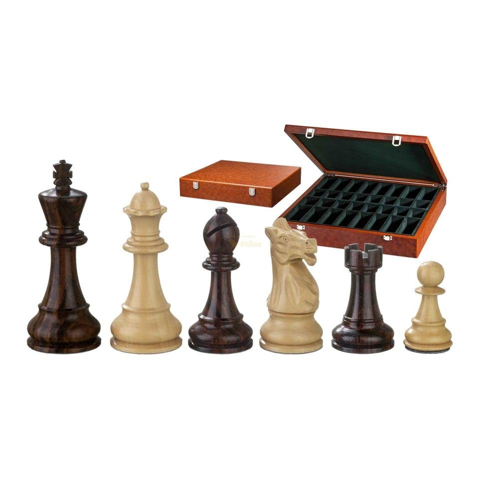 Philos Spiel, Schachfiguren - Justitian - Holz - American Staunton - Königshöhe 105 mm