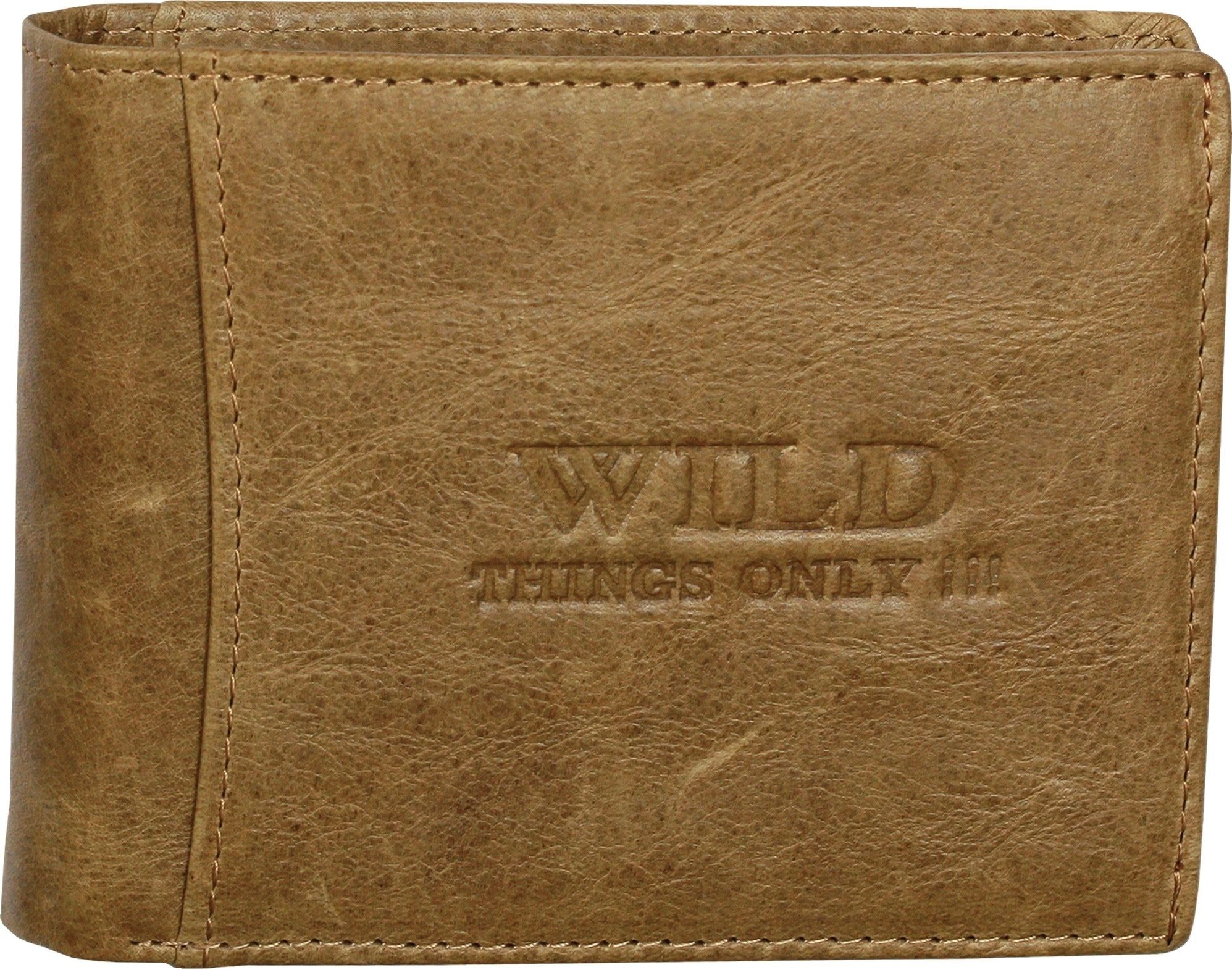 Wild Things Only !!! Geldbörse OPJ114X Wild Things Only Portemonnaie Geldbörse (Portemonnaie, Portemonnaie), Herren, Damen Portemonnaie Echtleder Größe ca. 12,5cm, cognac (braun)