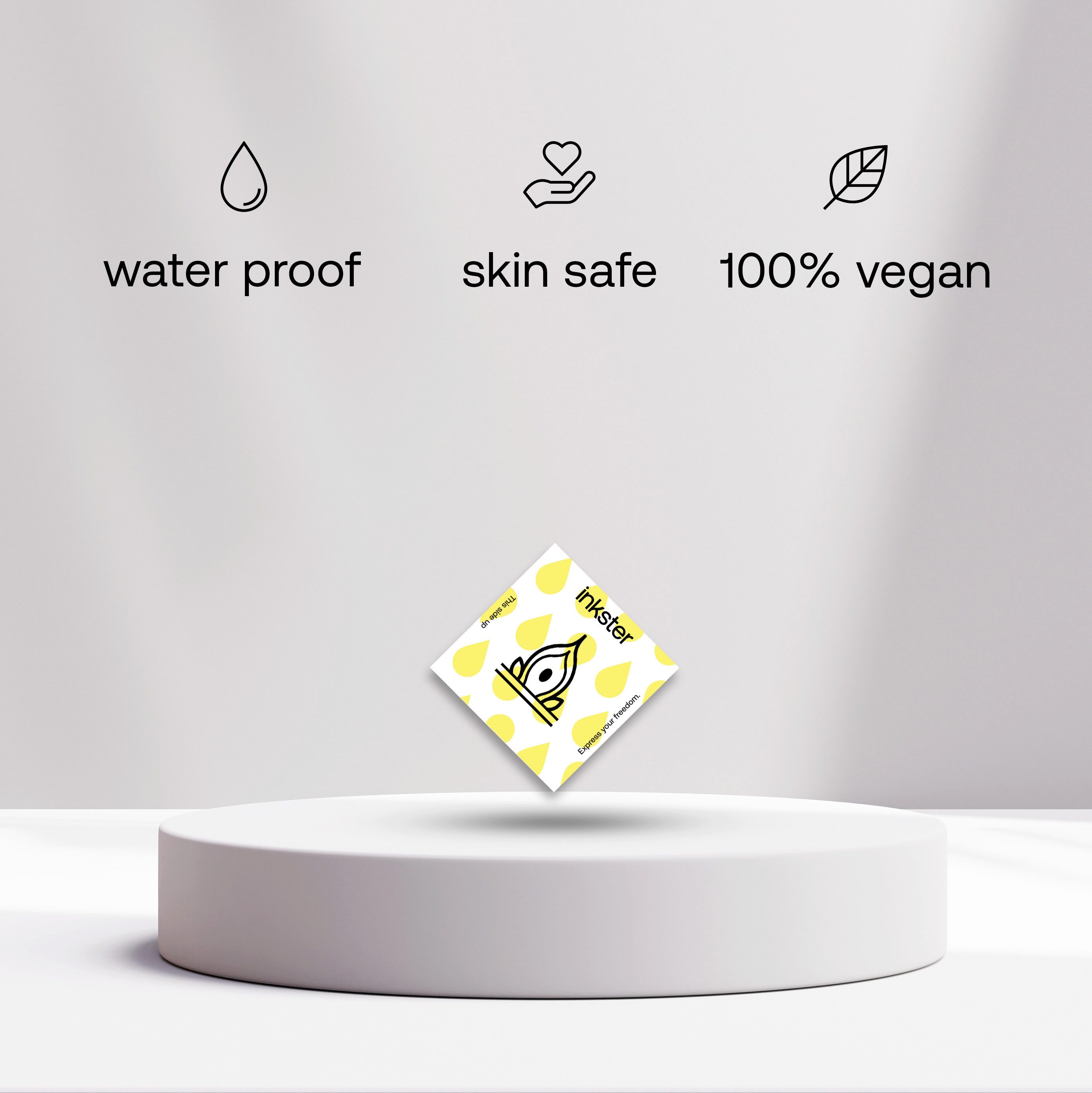 Inkster Schmuck-Tattoo Abstrakte Tattoos, Vegane & EU-Kosmetikzertifizierte Farbe, wasserfestes temporäres Tattoo, 2 Wochen Halt