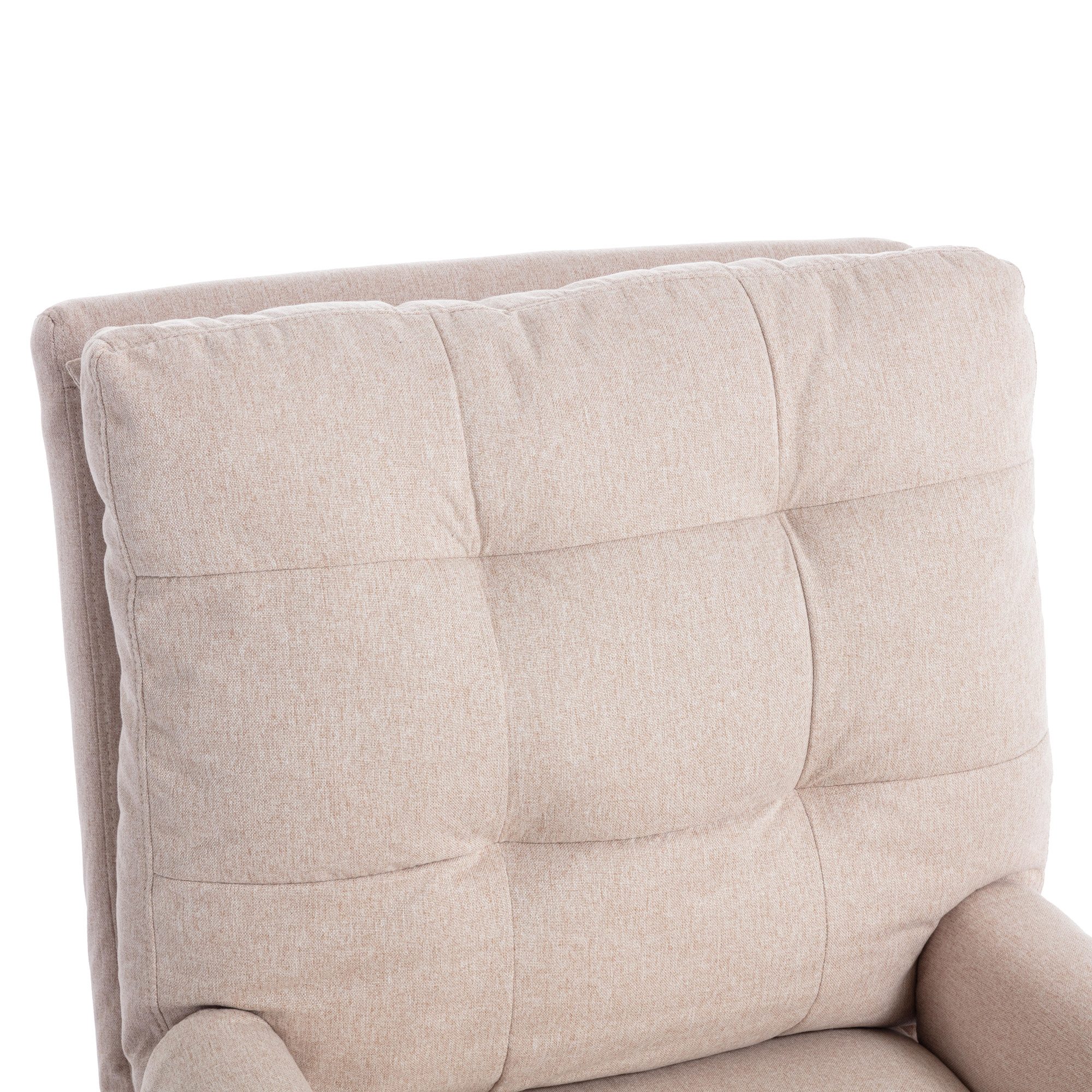 HAUSS SPOLE Loungesessel mit Fußstütze, seitlicher Ablage Rückenlehne verstellbar Beige (Liegesessel 5 Stufen, 2-St., Ohrensessel mit Hocker), mit Relaxfunktion