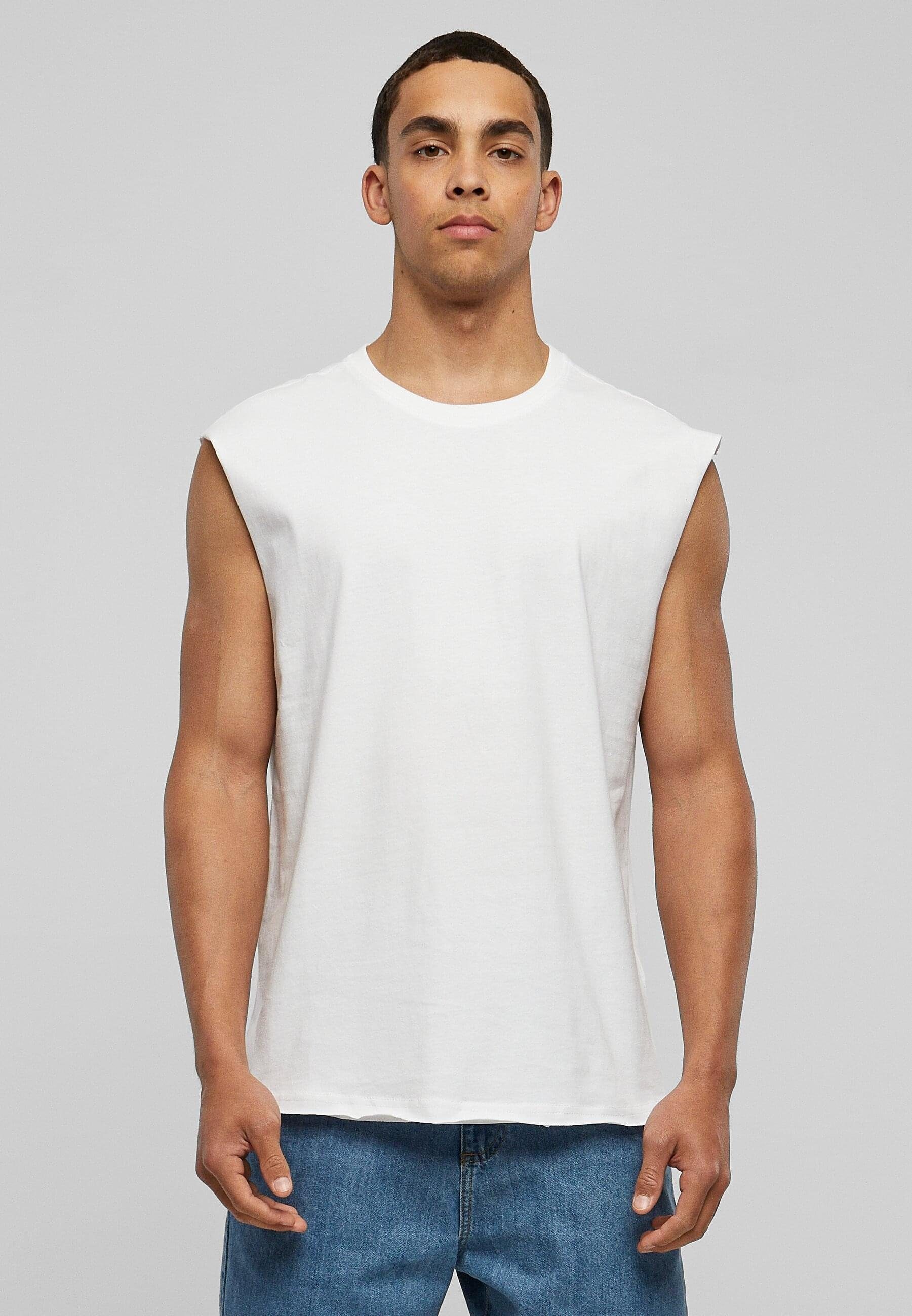 URBAN CLASSICS T-Shirt Herren Open Tee white (1-tlg) Edge Sleeveless