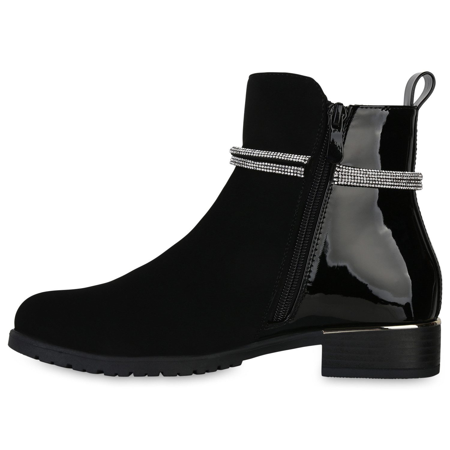 VAN HILL 840507 Stiefelette Damen Leicht Gefütterte Klassische Stiefeletten Zierperlen