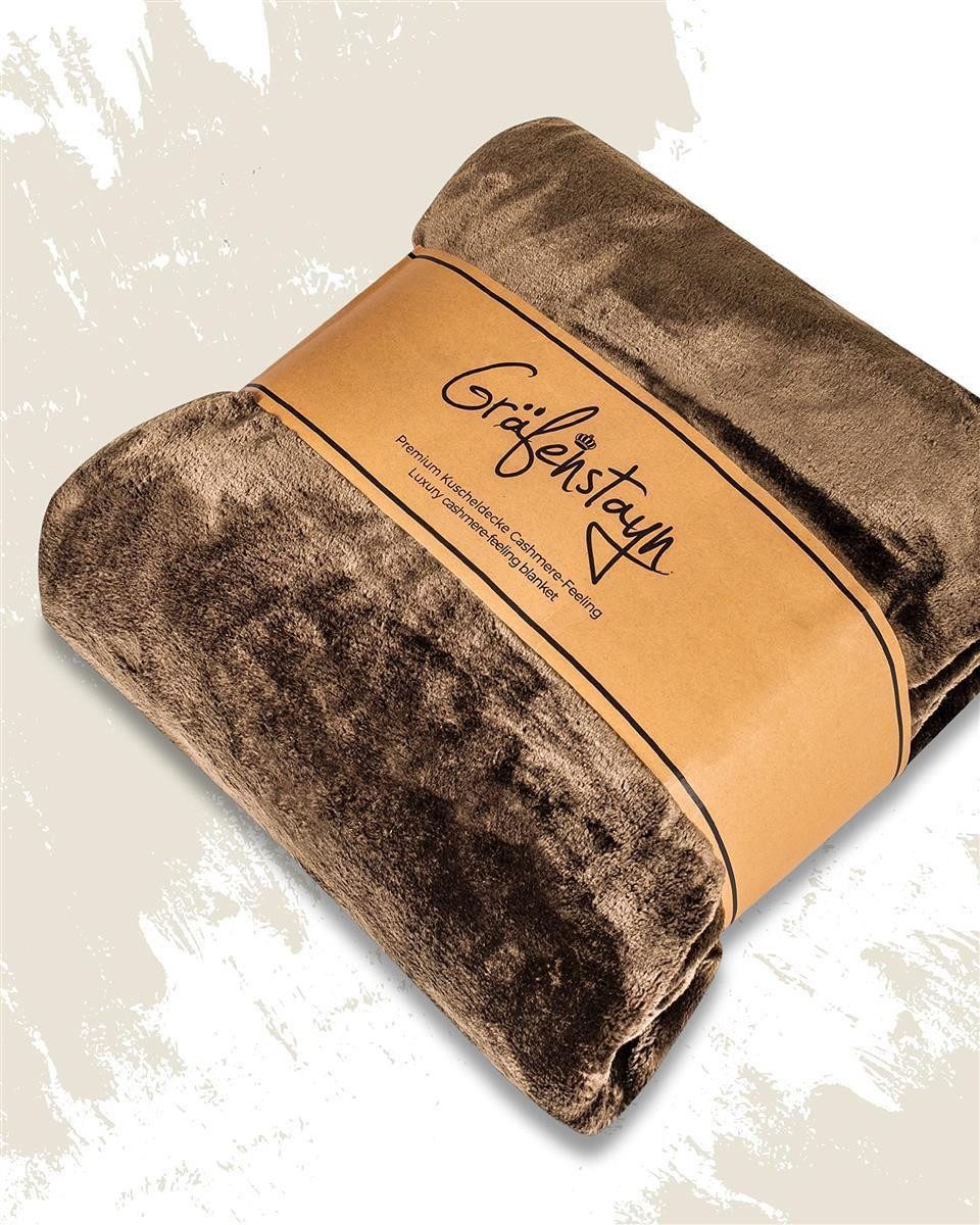 Wohndecke Cashmere-Feeling Kuscheldecke super weich & flauschig – Fleecedecke, Gräfenstayn, dicke & warme Sofadecke, Wohndecke & Tagesdecke - Überwurf Sofa, Couch