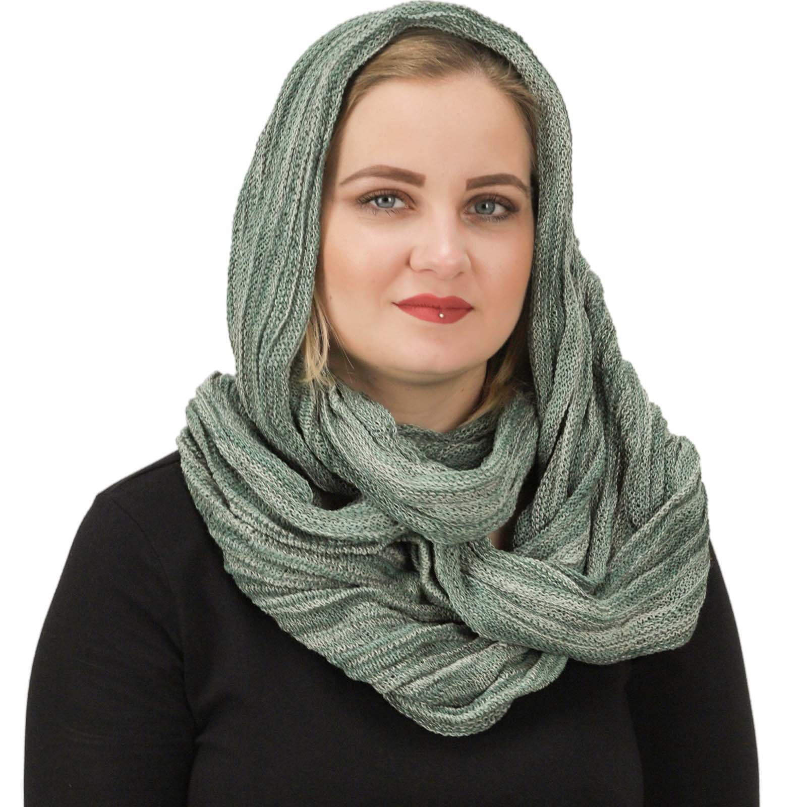 KUNST UND MAGIE Hijab Kapuzenschal Loop Dreadtube Multifunktionstuch Schlauchschal Hijab Grün