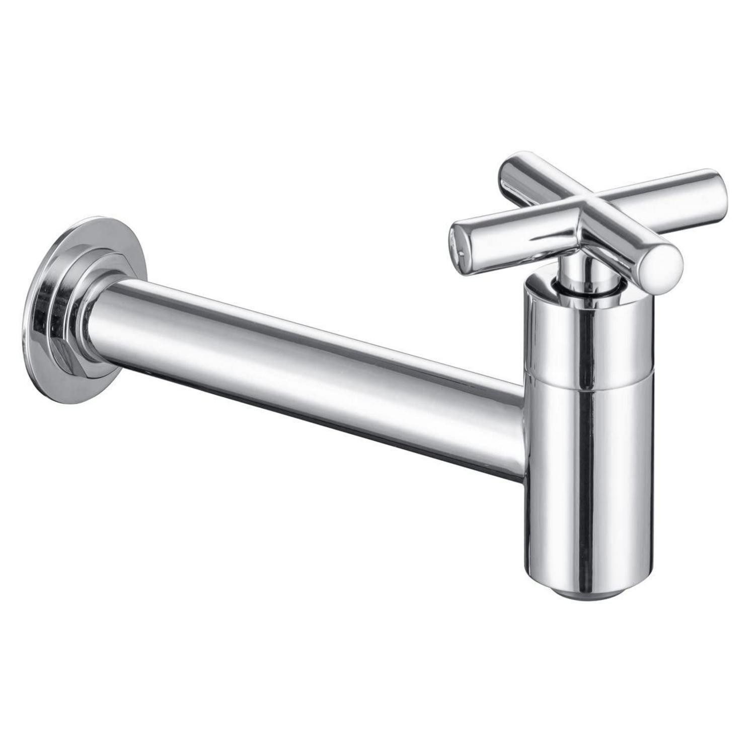 LuxusKollektion Waschtischarmatur Wandarmatur Kaltwasser Messing Chrom Quergriff (1-St)