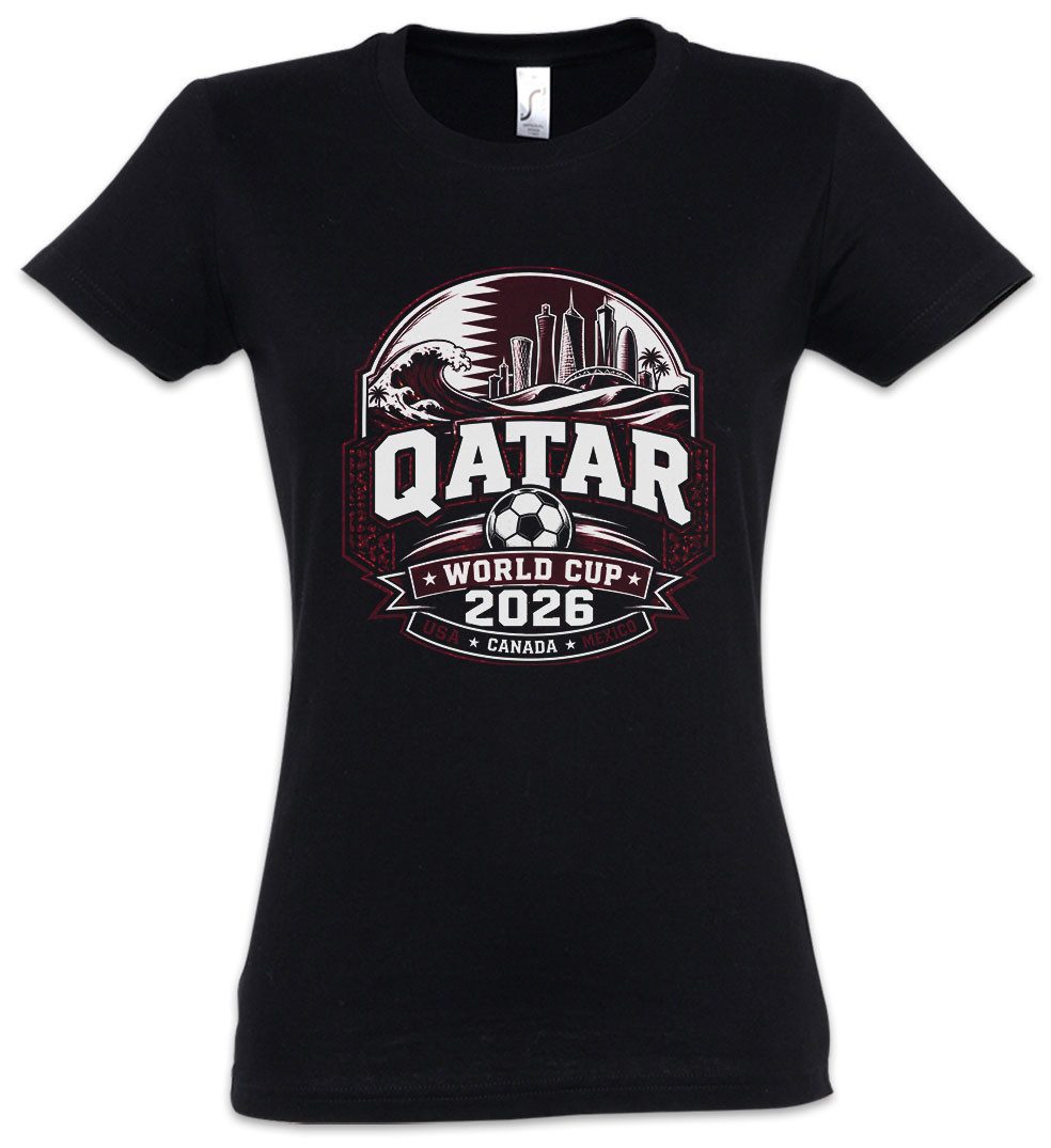 Urban Backwoods Print-Shirt Team Qatar 1 Damen T-Shirt Katar AlAnnabi Maroon Doha Fußball WM (1-tlg) Soccer Football Turnier 2026