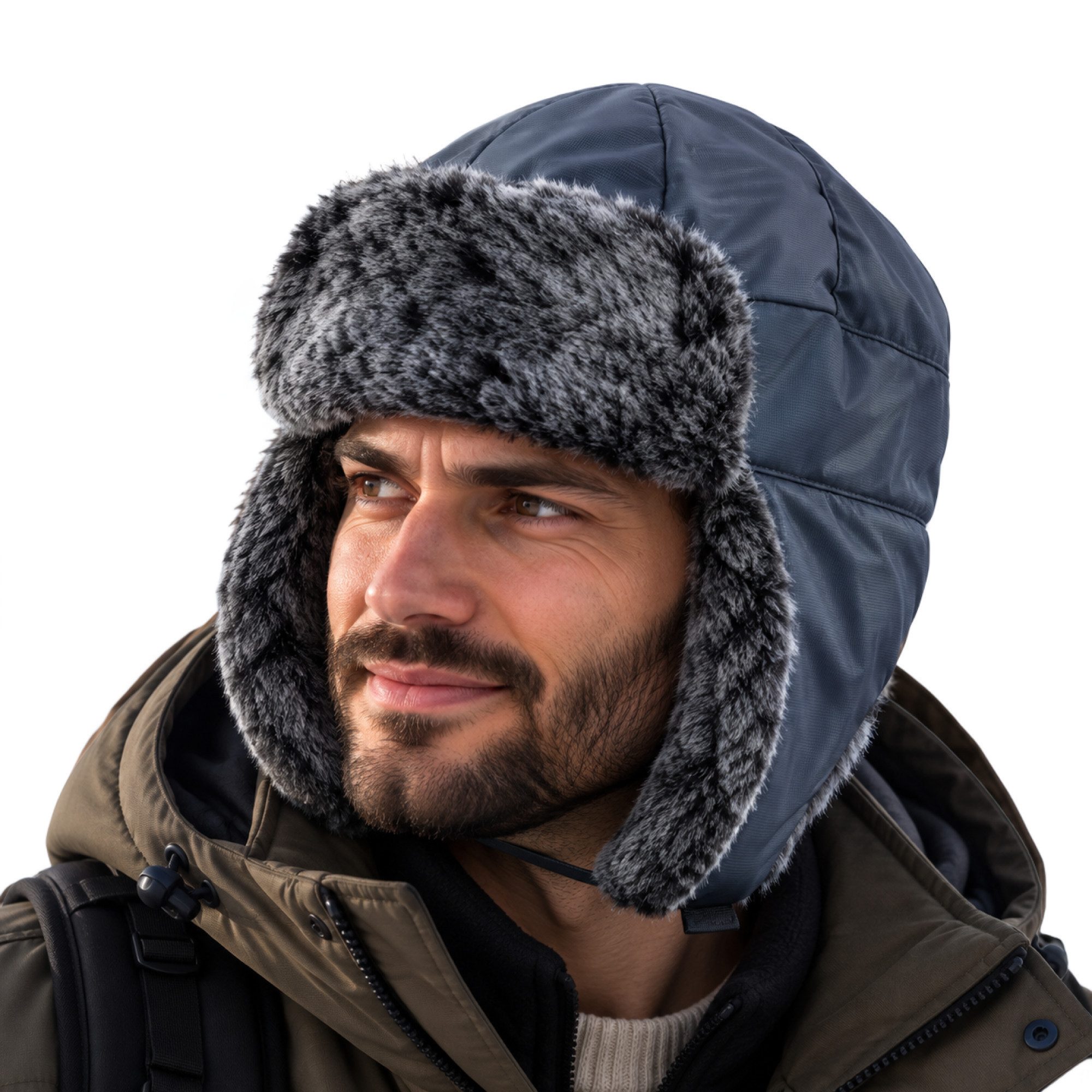 Chili Lifestyle Fellimitatmützen Pilotenmütze Herren Damen Winter – Warme Fliegermütze (Kunstfell & Ohrenklappen) Unisex Trappermütze für Outdoor, Fahrrad & Spaziergänge