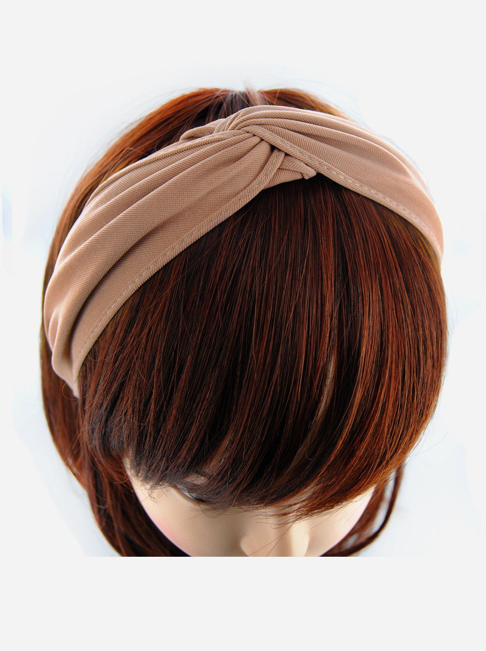 axy Haarreif Breiter Haarreif mit raffinierten Knoten, Vintage Klassik-Look Damen Haareifen Haarband Beige