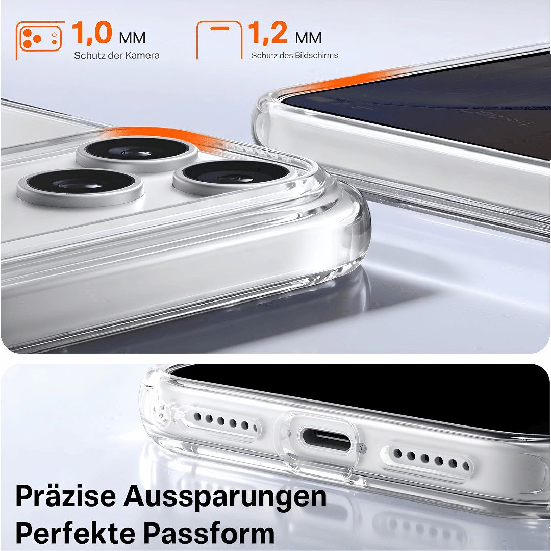 SmartUP Smartphone-Hülle + 2x Schutzglas für Apple iPhone 18 Pro Panzerfolie Display Case 9H 6,3, integrierter Kameraschutz, präzise Aussparungen – Bild 4 von 5
