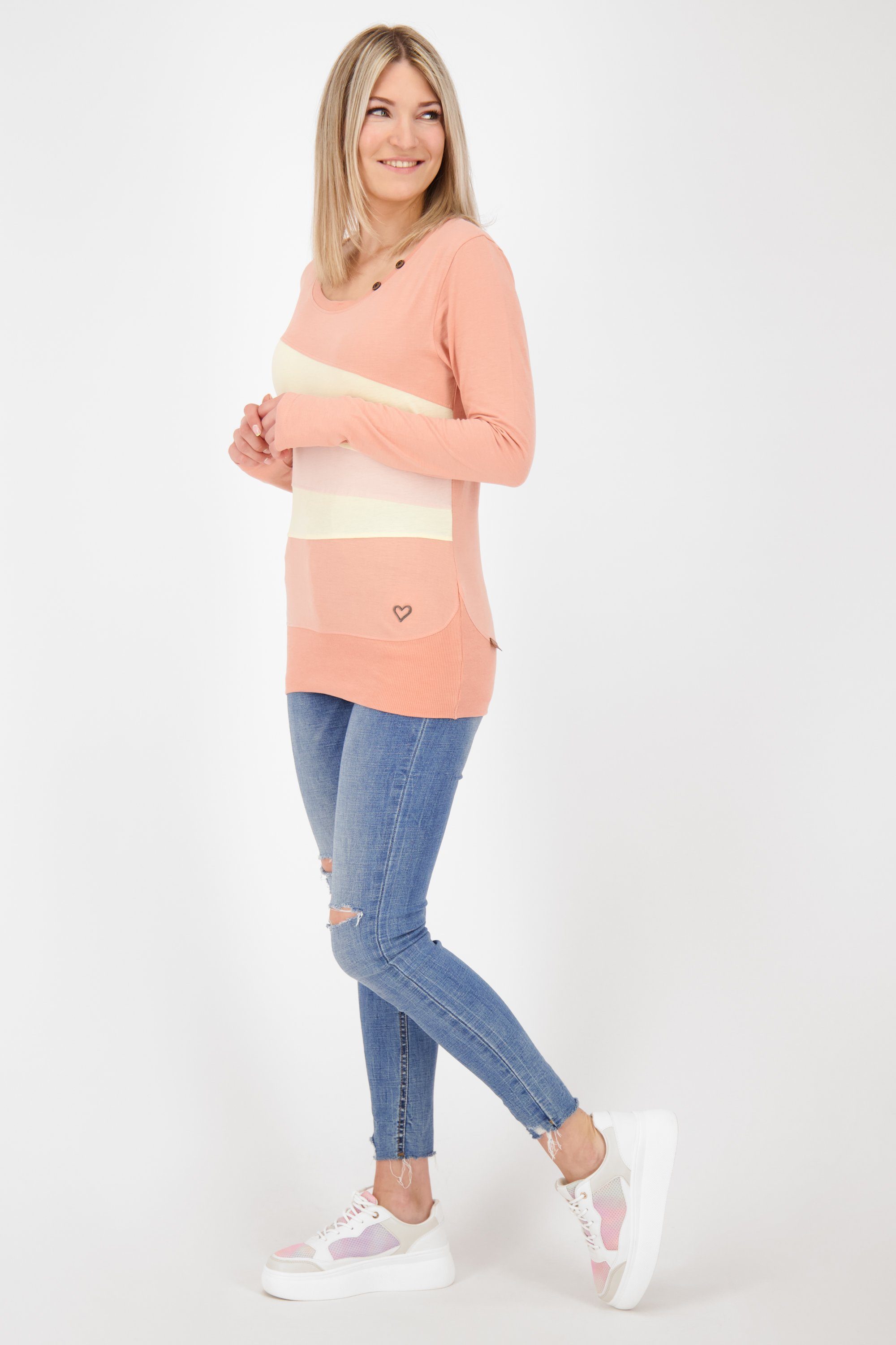 Kickin A Damen Langarmshirt mahagonium Alife & CliaAK Langarmshirt melange Longsleeve