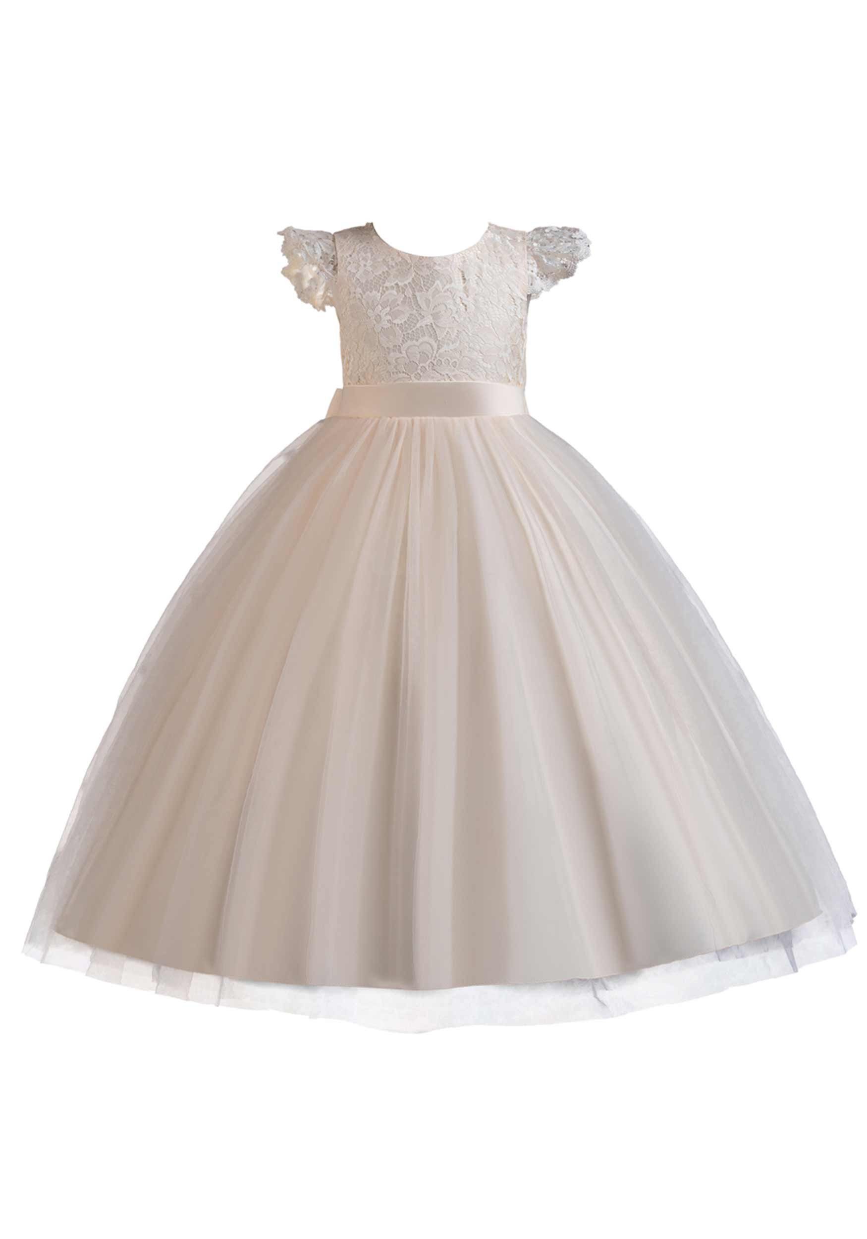 Champagner Kinderkleider Tüllkleider Daisred Abendkleid Prinzessinnenkleid Blumenmädchen