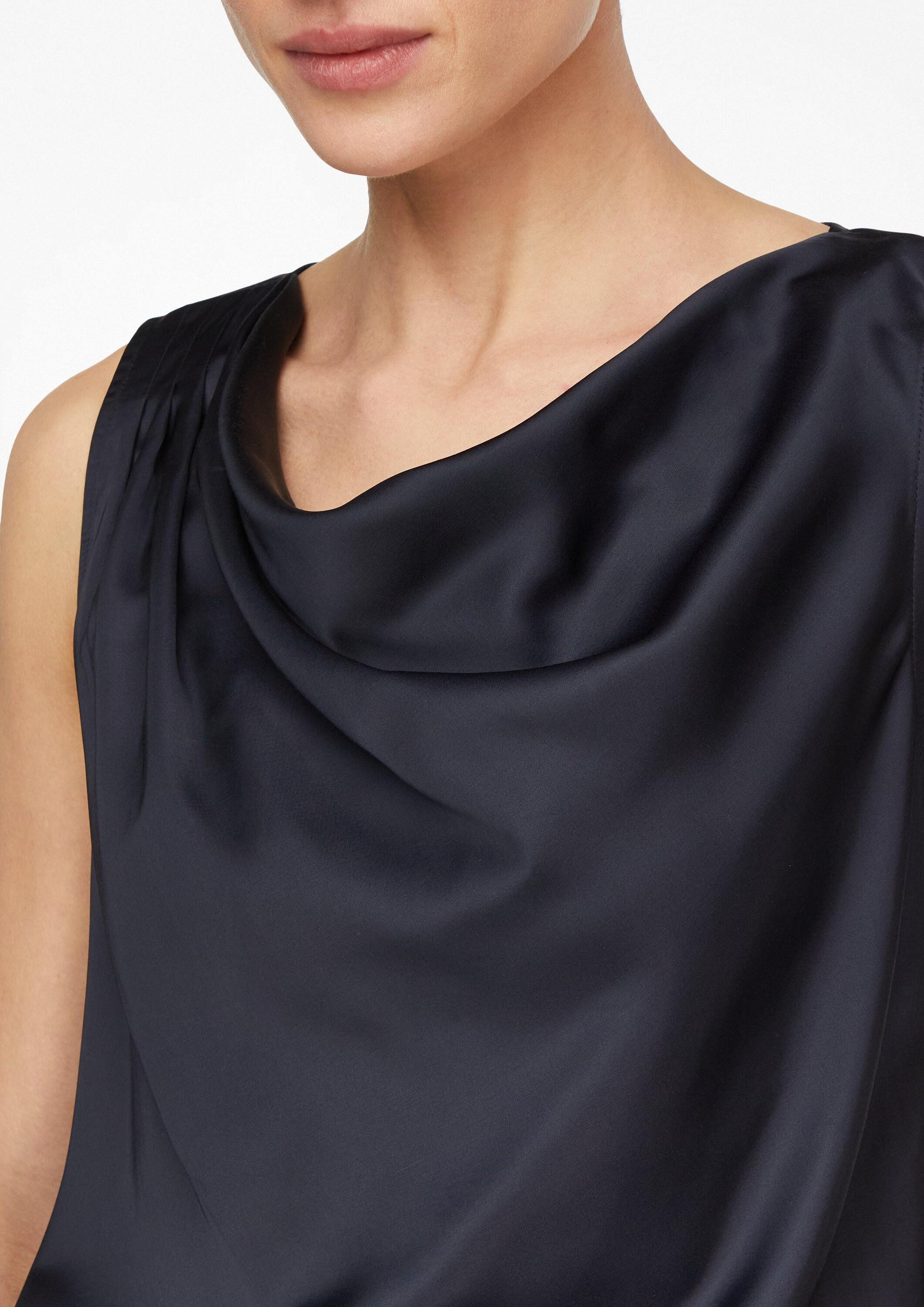 comma Blusentop Bluse Satin-Wasserfall-Top
