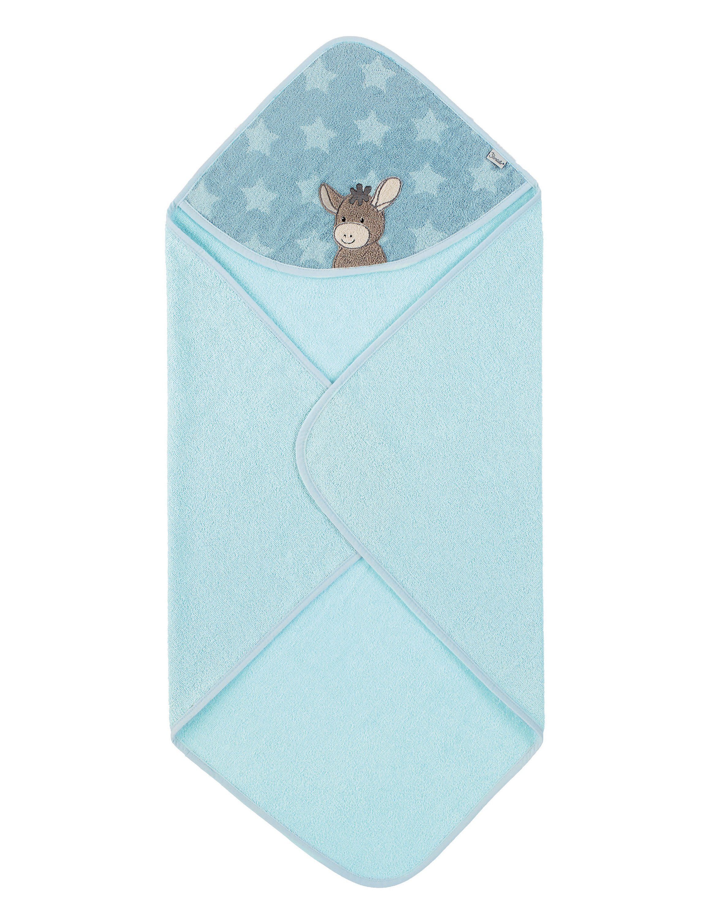Sterntaler® Badetücher Kapuzenbadetuch 80x80 cm ESEL Emmi, Frottee (1-St), Kapuzen-Badetuch aus Frottee mit Esel Emmi Stickmotiv, 80 x 80 cm