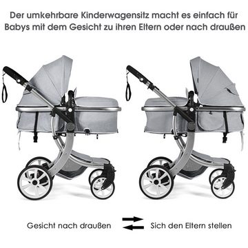 KOMFOTTEU Kinder-Buggy, 2 in 1 Kinderwagen klappbar für Baby 0-36 Monate
