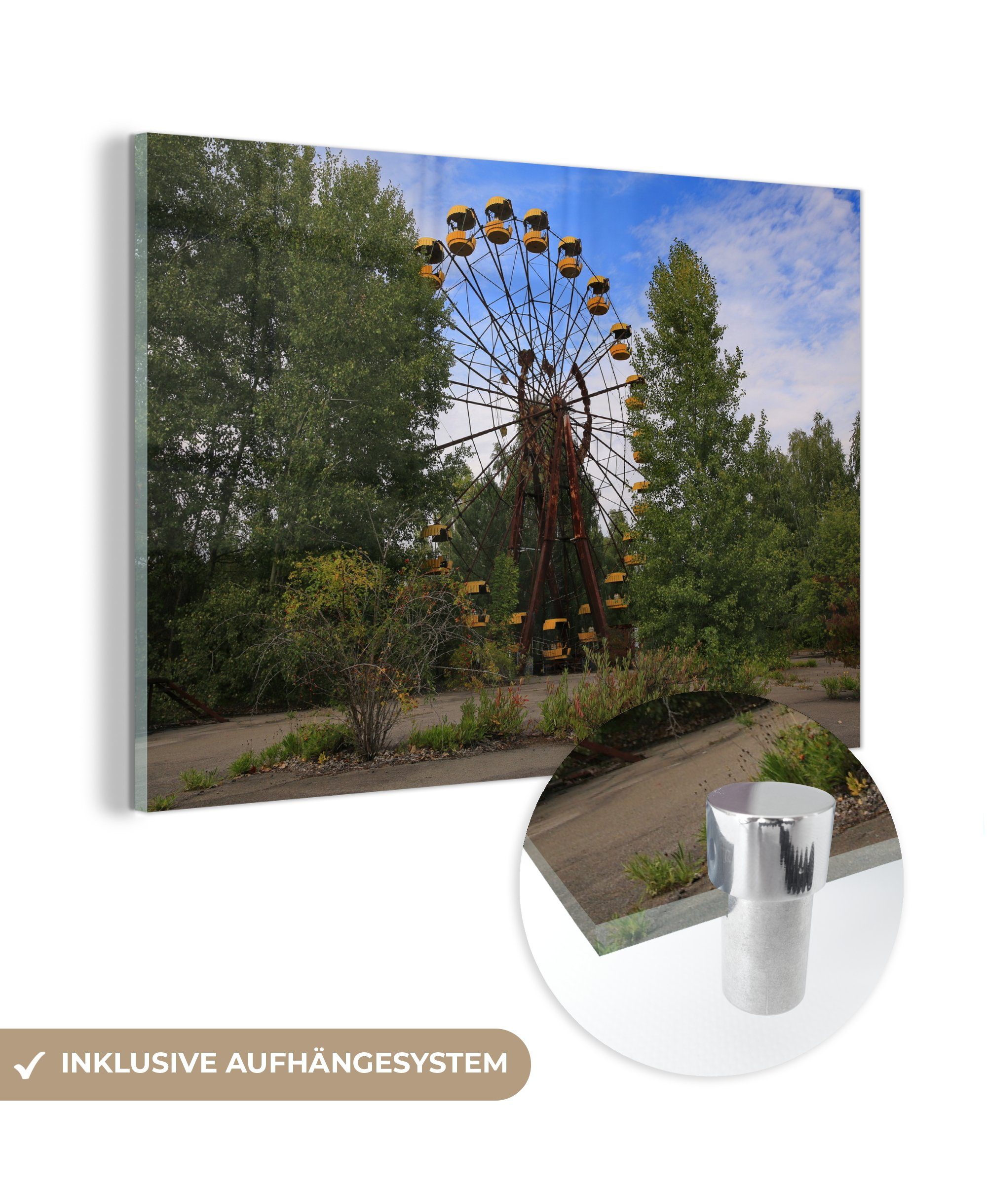 MuchoWow Acrylglasbild Riesenrad in Pripjat, (1 St), Acrylglasbilder Wohnzimmer & Schlafzimmer