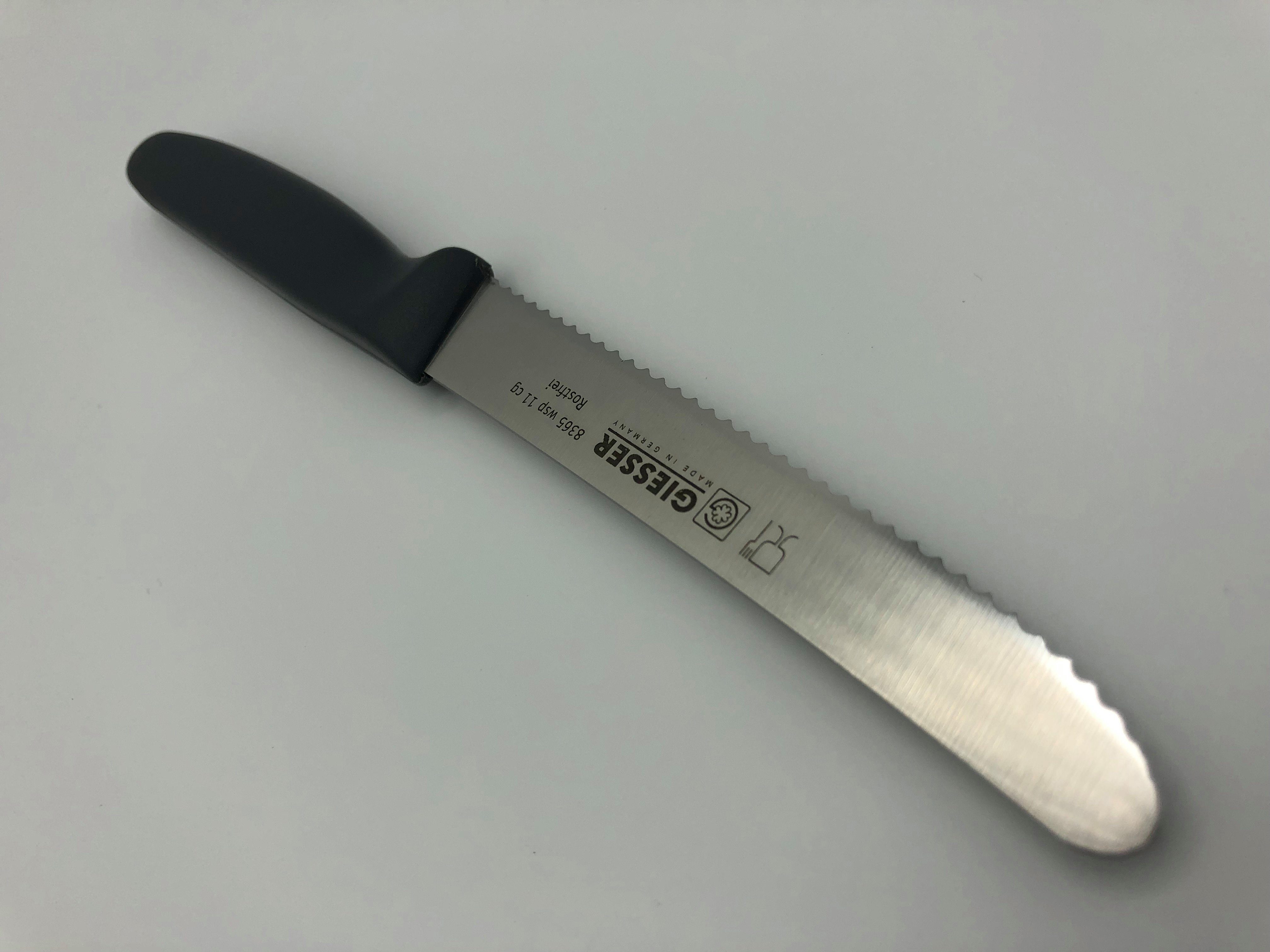 GIESSER Tomatenmesser Allzweckmesser Brötchenmesser 8365 wsp 11, Spülmaschinenfest, langlebig, 3 mm Wellenschliff extrem scharf