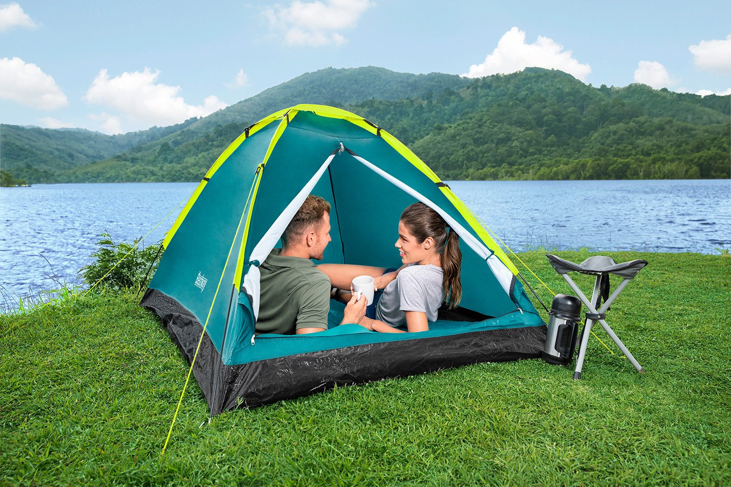 Bestway Kuppelzelt Cool Dome 3, Personen: 3 (Packung, 1 tlg., 210 x 210 x 130 cm), Inkl. Insektennetz, Innentasche und Tragetasche