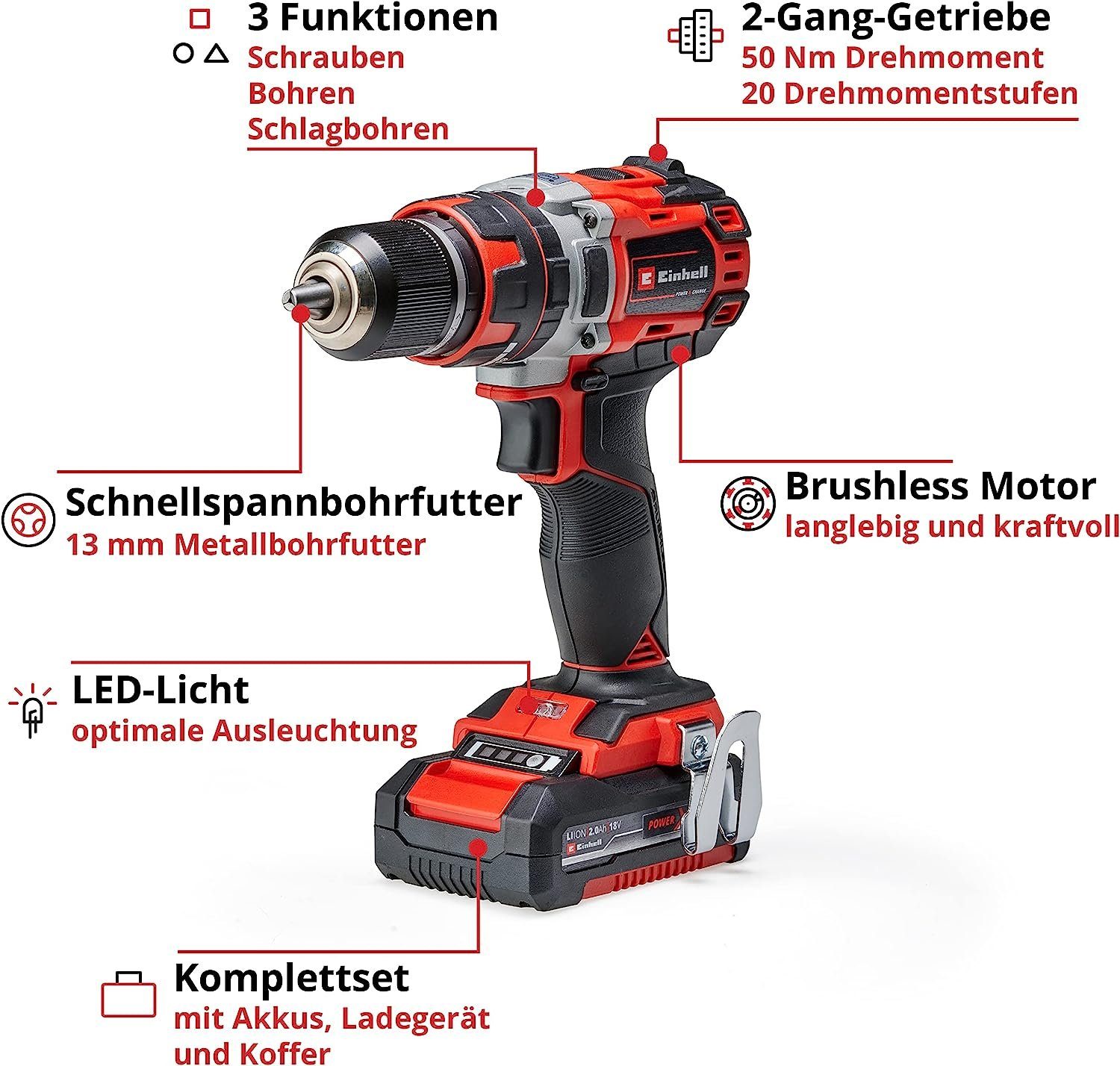 CD Li Professional i 18/50 Akku BL Akku-Bohrschrauber Schlagbohrschrauber Einhell TE Einhell