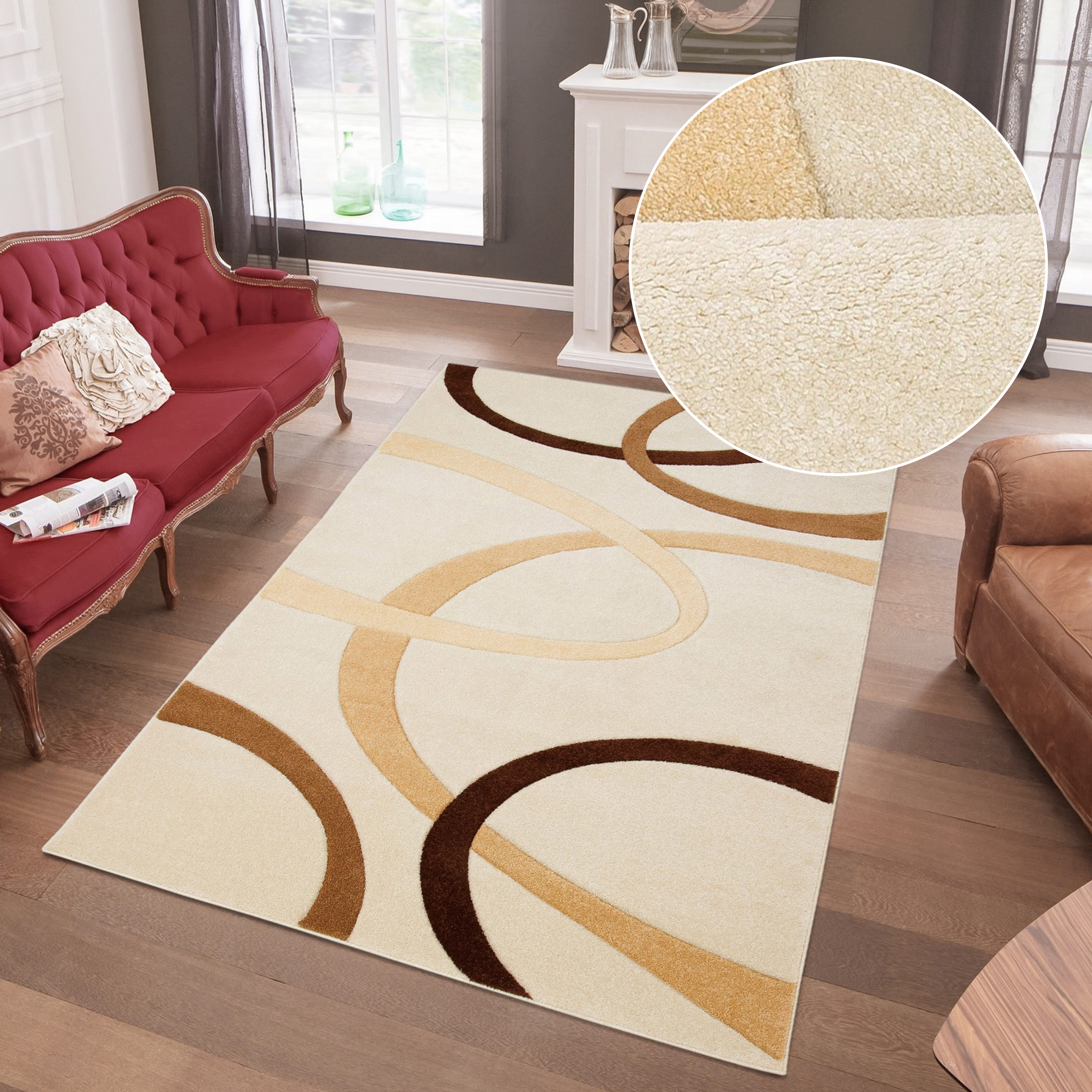 my home Teppich Bill, rechteckig, Höhe: 10 mm, mit handgearbeitetem Konture günstig online kaufen