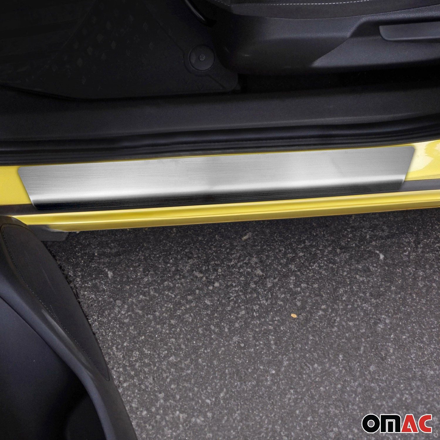 OMAC Zierleisten-Aufkleber Einstiegsleisten für Nissan X-Trail 2001-2007 Edelstahl Silber 2x, (4tlg), Langlebig,Einfache Reinigung,Einfache Installation,Rostbeständig