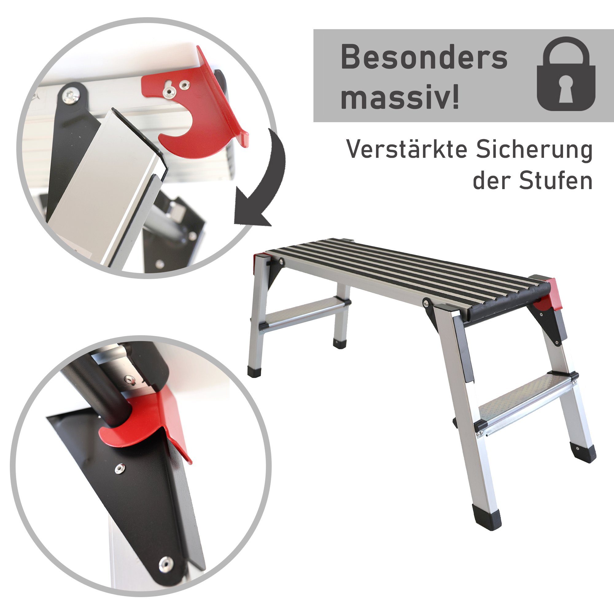 Lemodo Arbeitsplattform Arbeitsbühne mit Antirutsch-Belag, klappbar