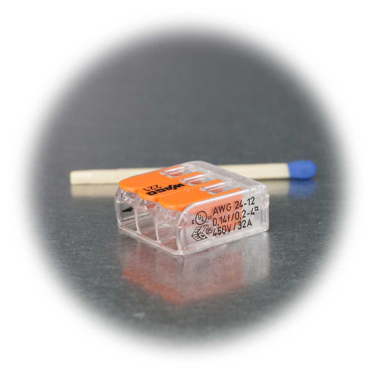 WAGO Verbindungsdosenklemme 100 WAGO Compact Steckklemmen 3x 0,2-4 mm² m Hebel