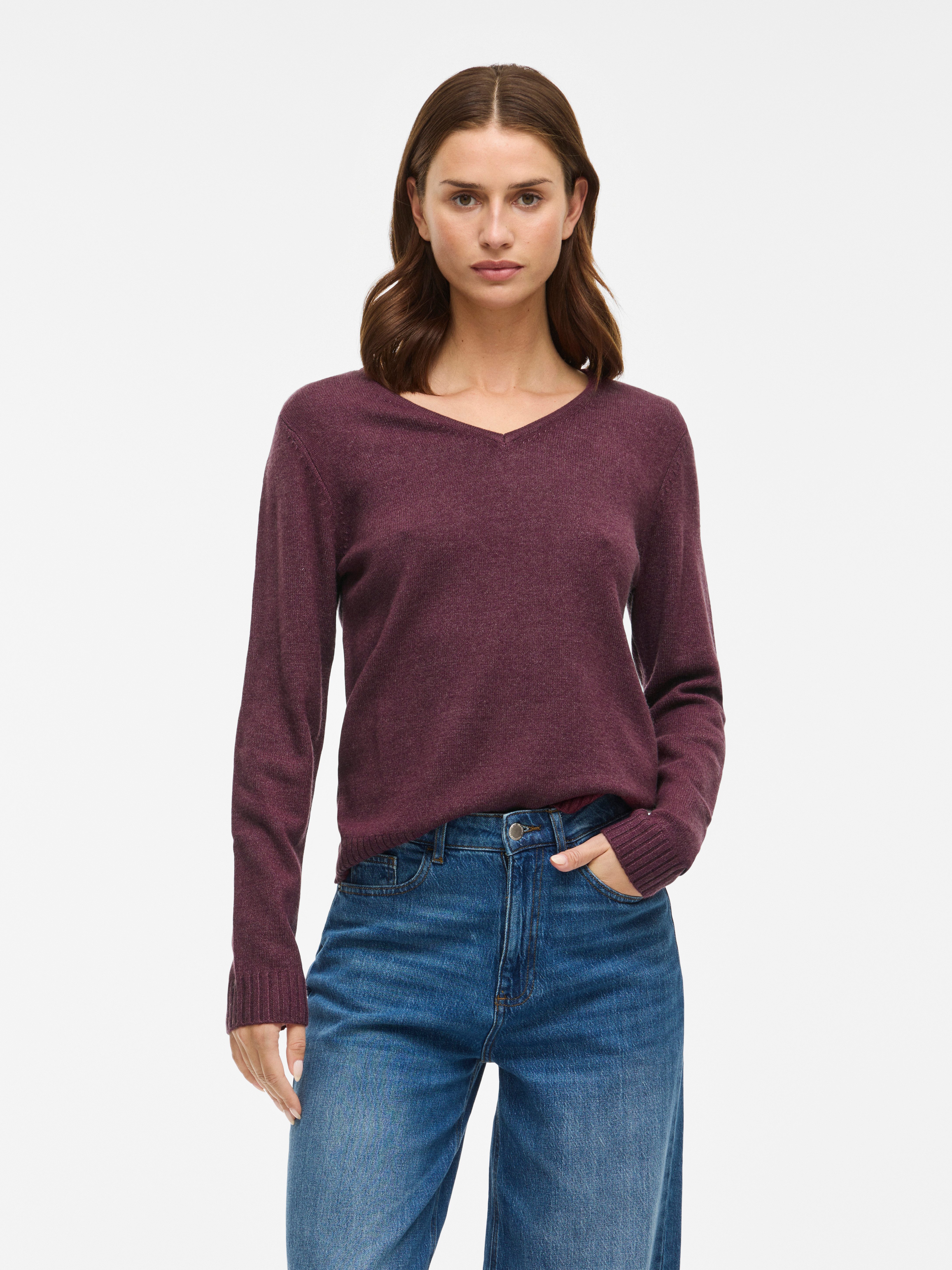 Vila V-Ausschnitt-Pullover VIRIL V-NECK L/S KNIT günstig online kaufen