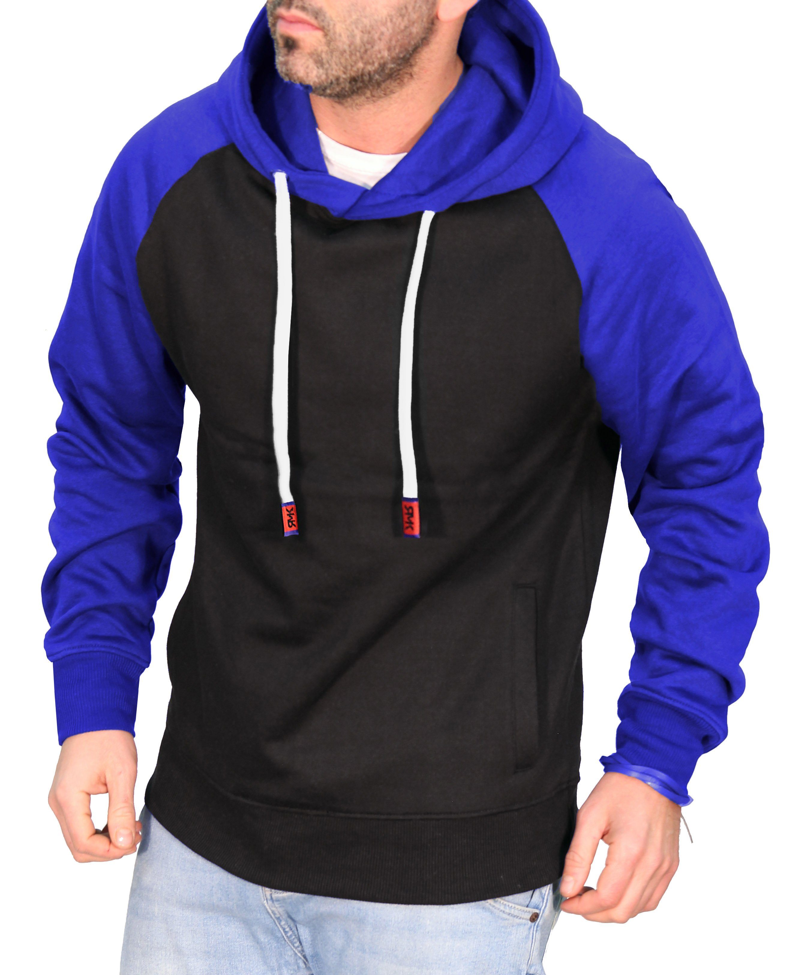 Kapuzenpullover Herren Hoodie Langarmshirt Kapuze Basic Longsleeve Taschen