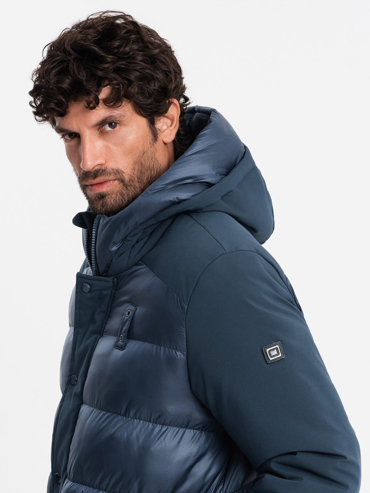 OMBRE Winterjacke Lange Steppjacke für Herren