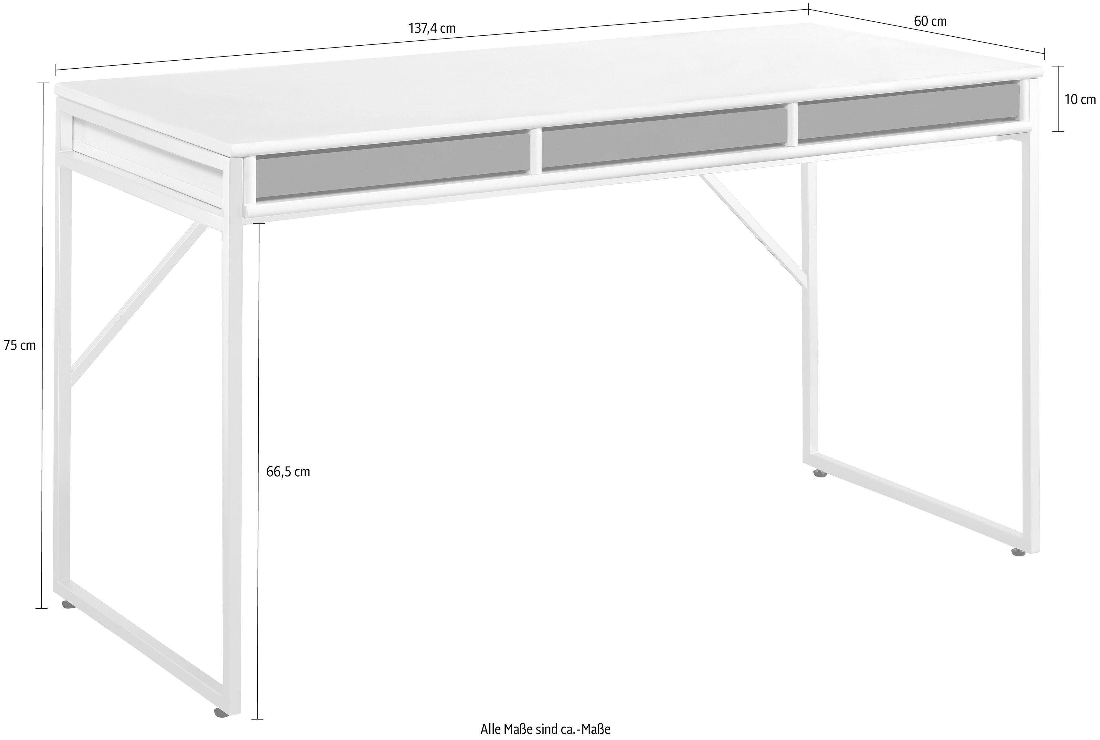 Bürotisch, Tisch, Furniture Designmöbel graphit Mistral Gestell, Schreibtisch 137,4 Arbeitstisch, Hammel cm, mit Computertisch, B: