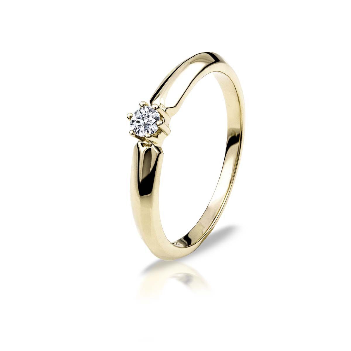 Adam & Eve Verlobungsring Verlobungsring Brillantring 375/- Gelbgold 0,08 ct.