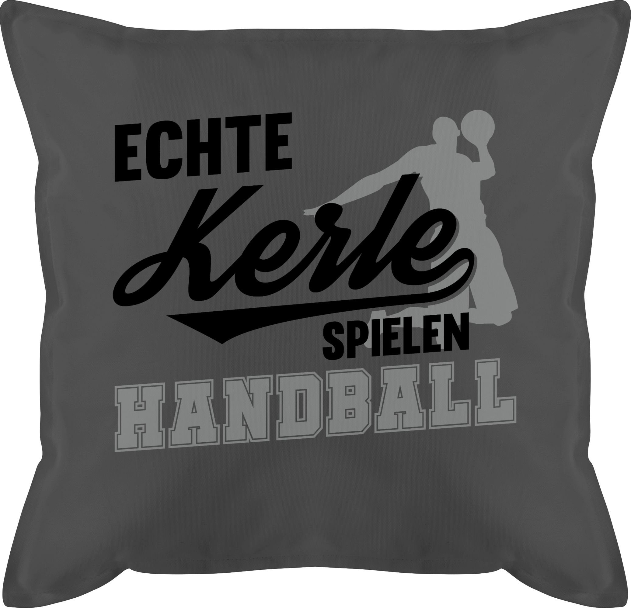 Shirtracer Dekokissen Echte Kerle spielen Handball schwarz / grau, Deko-Kissen Hobby 1 Grau