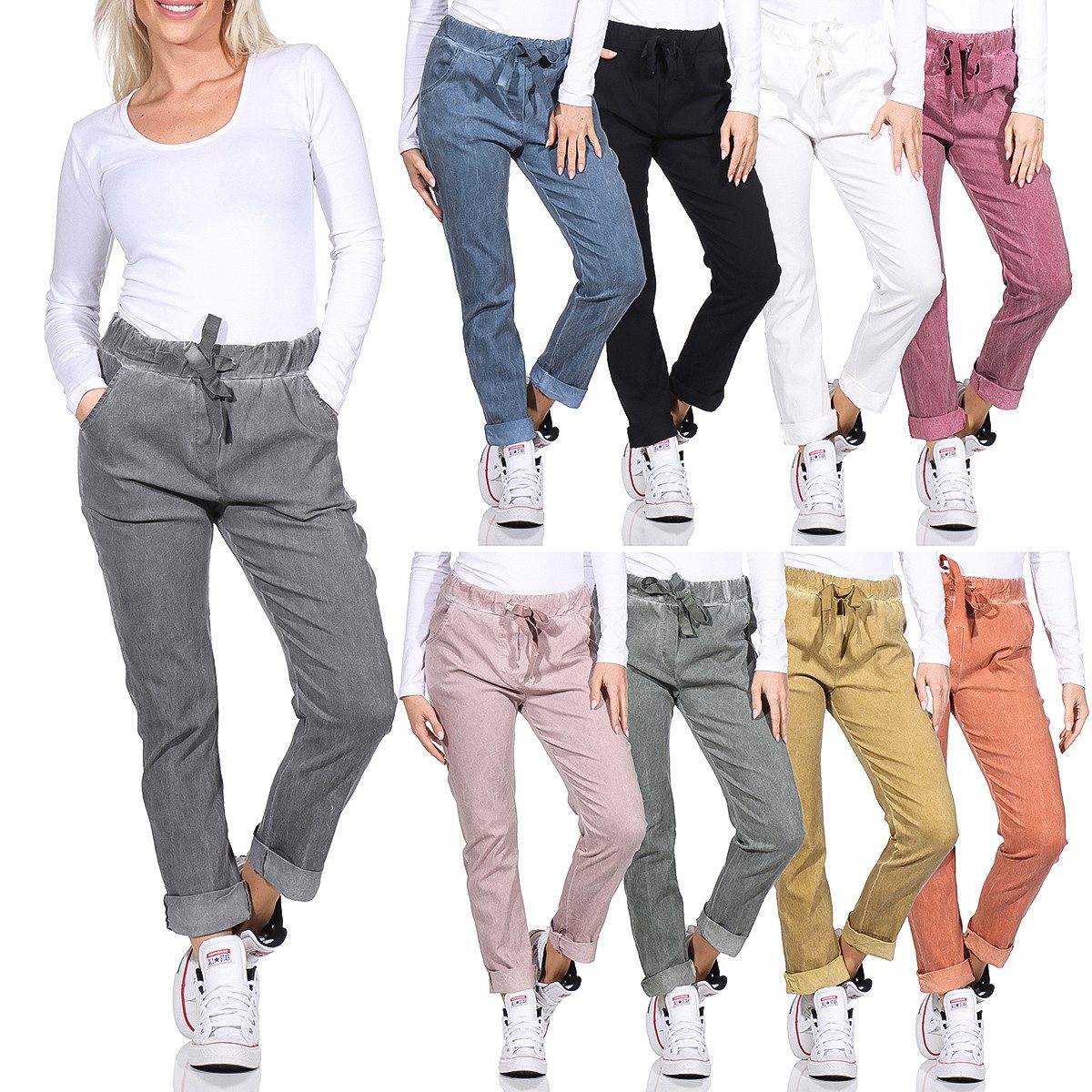 simaranda Sweathose Freizeithose 21515 Sweatpants im Vintage Look Joggpants